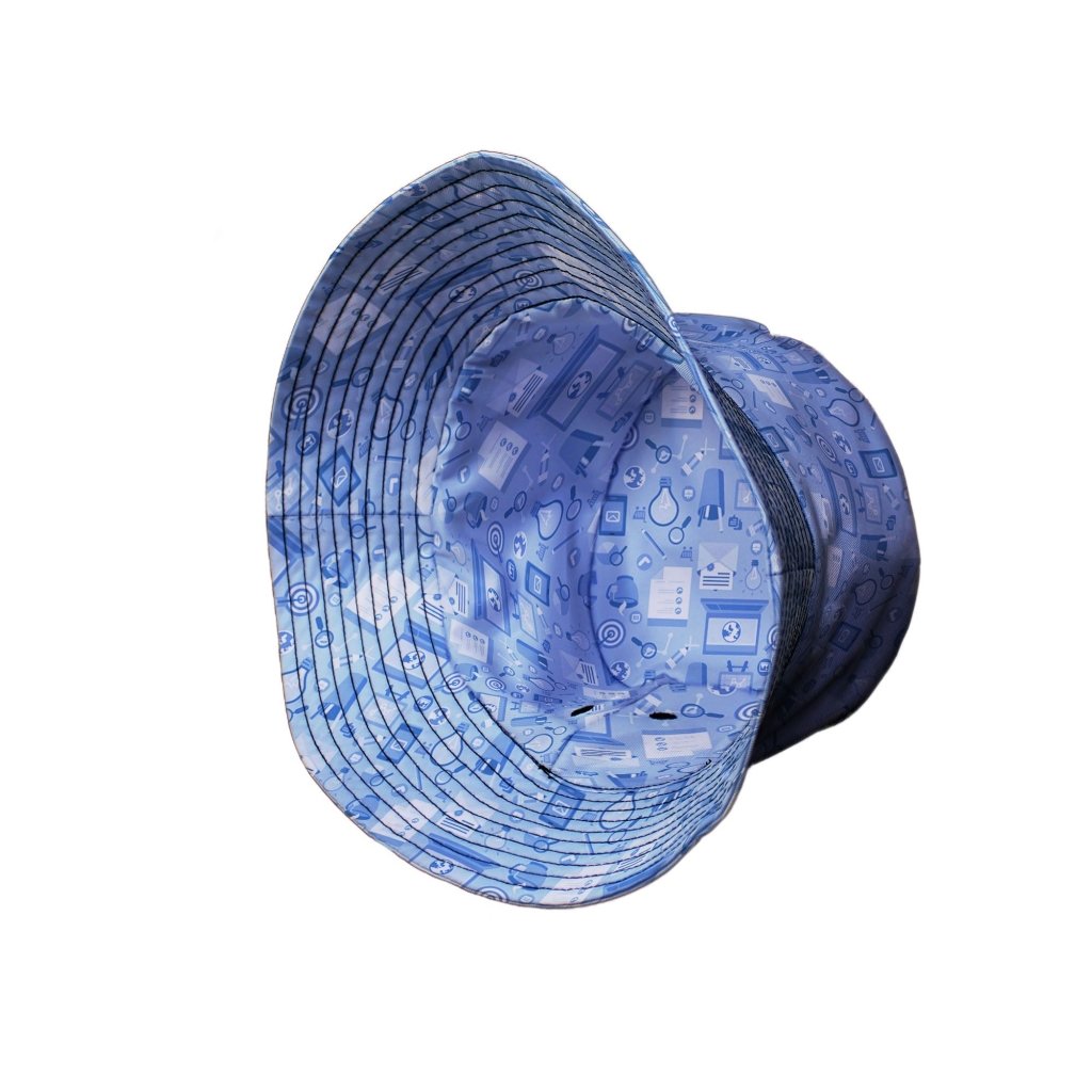 Computer Programmer Life Silver Blue Bucket Hat - M - Grey Stitching - -