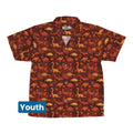 Dinosaur Tropical Fall Sunset Youth Hawaiian Shirt - YXS - -