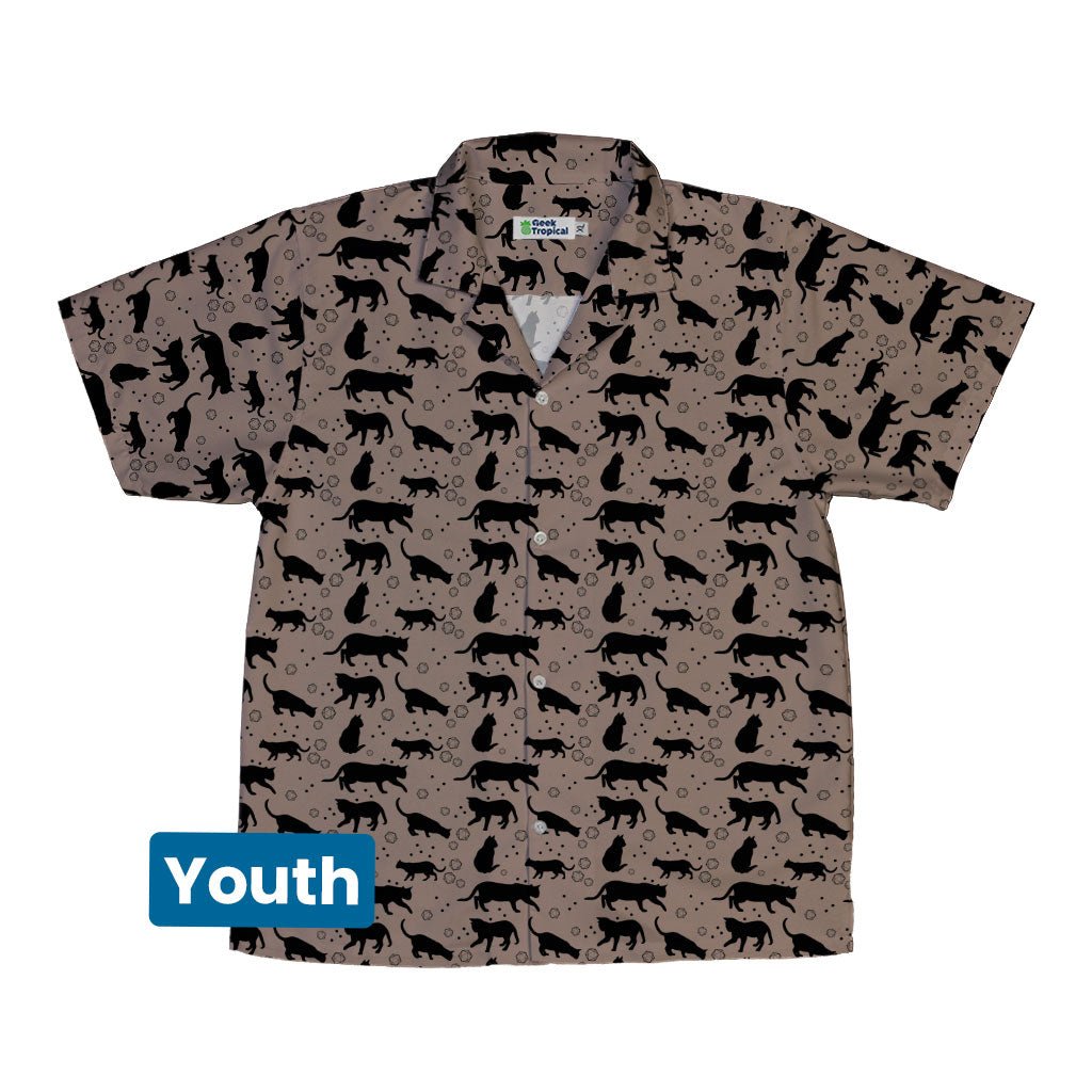 DND Dice Black Cats Youth Hawaiian Shirt - YXS - -