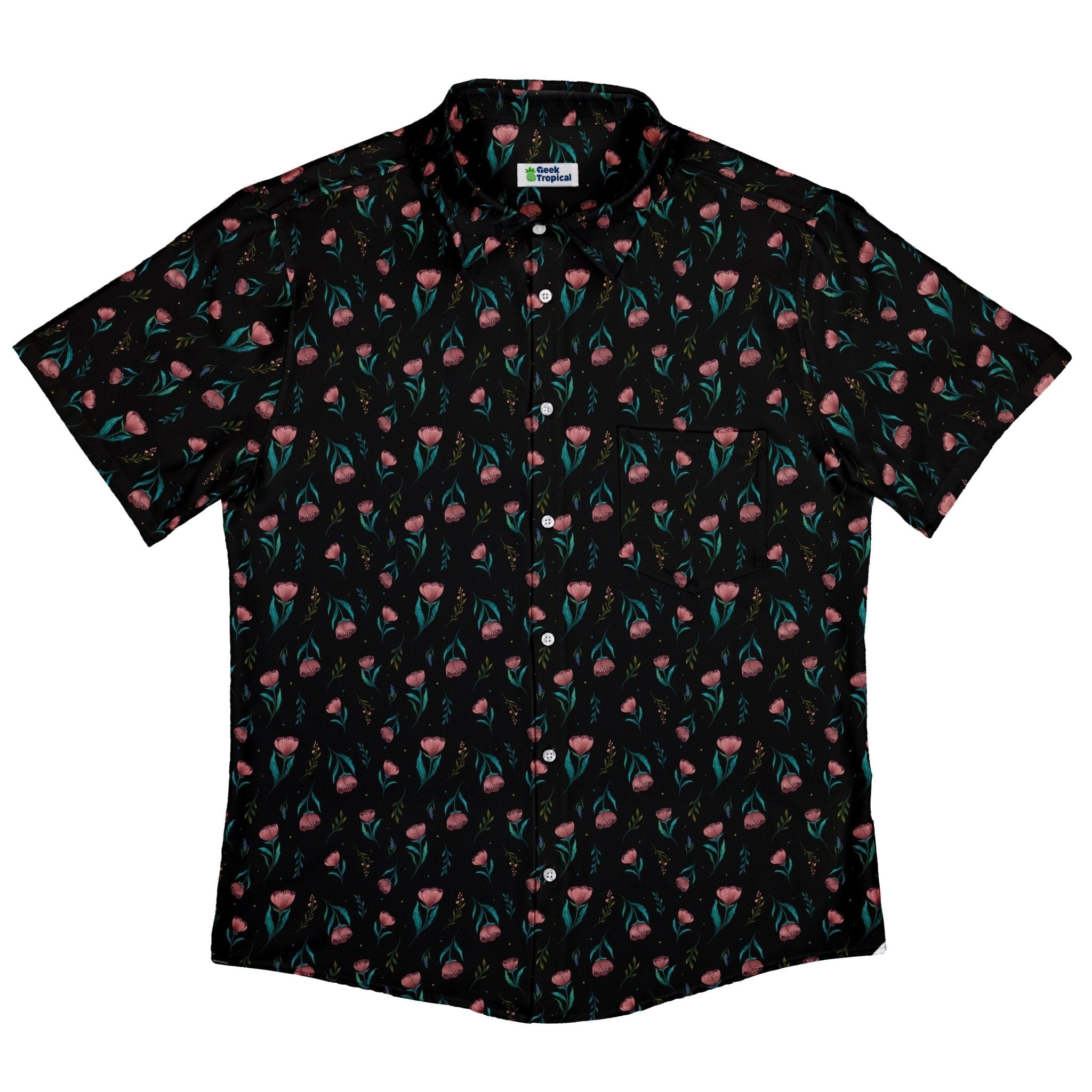 Episodic Blooms Button Up Shirt - XS - Button Down Shirt - No Pocket -