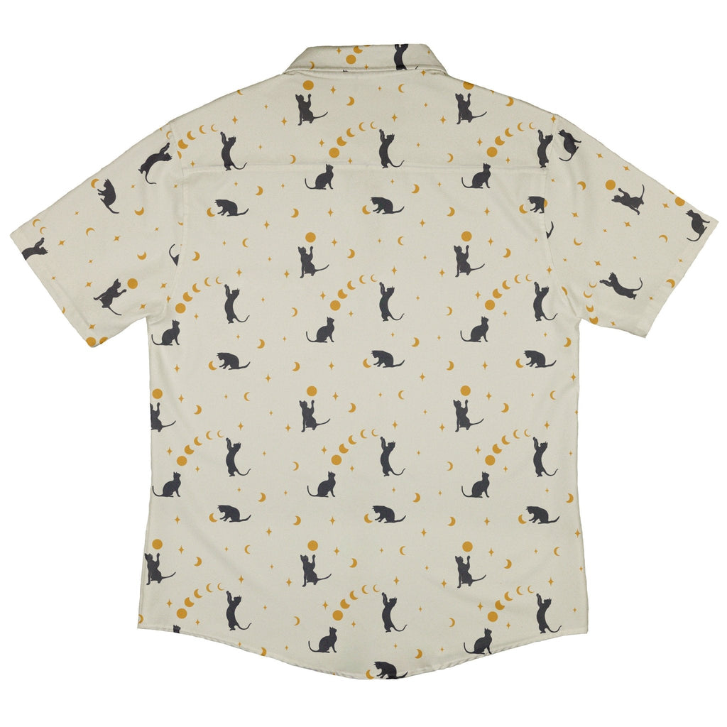 Episodic Cat Catching the Moon Button Up Shirt - XS - Hawaiian Shirt - No Pocket -