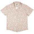 Episodic Crescent Moon Garden Biege Button Up Shirt - XS - Hawaiian Shirt - No Pocket -
