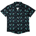 Episodic Serpent Garden Blue Button Up Shirt - XS - Hawaiian Shirt - No Pocket -