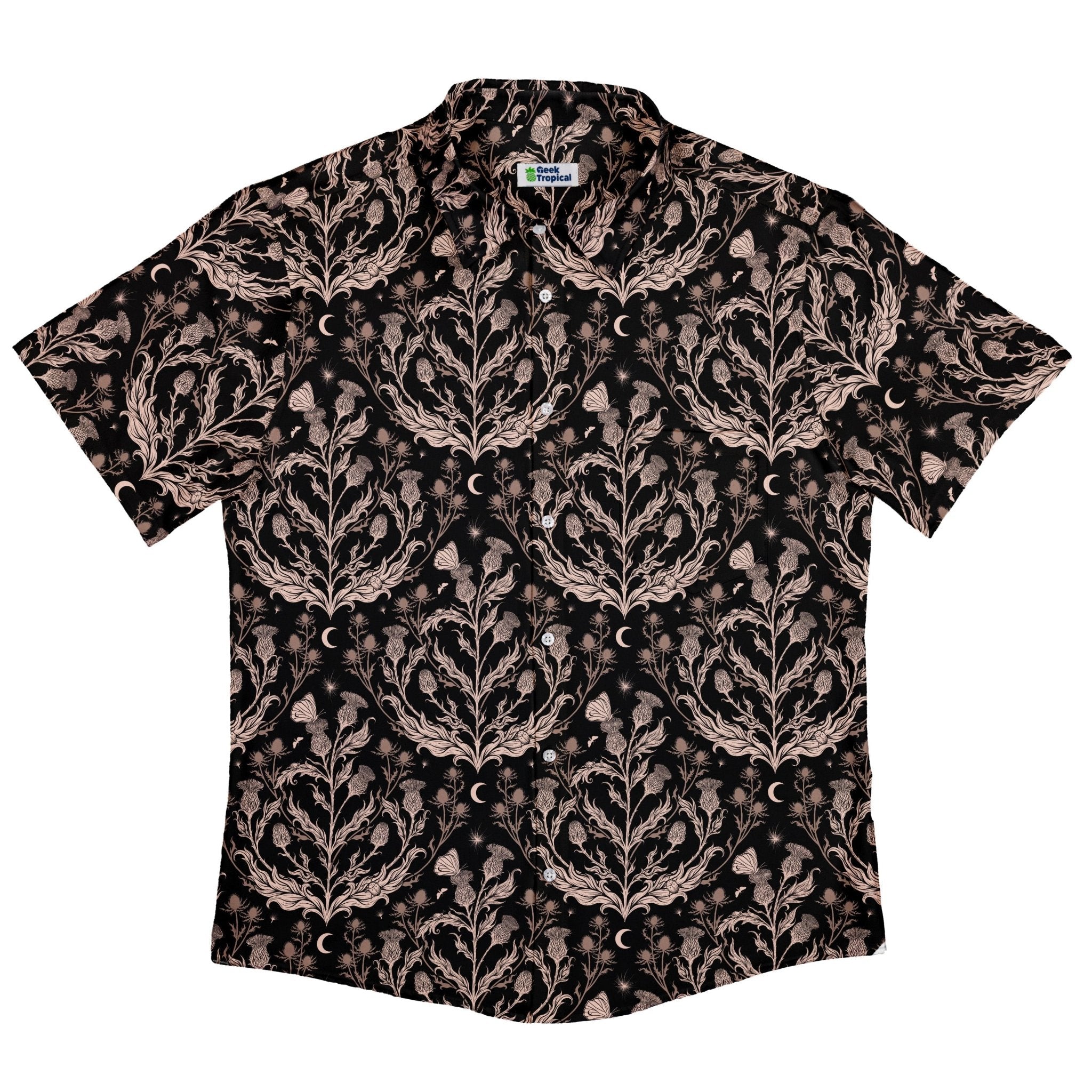 Episodic Thistle Home Black White Button Up Shirt - XS - Button Down Shirt - No Pocket -