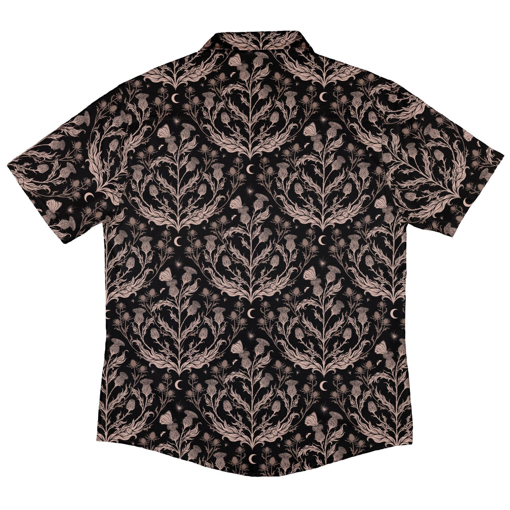 Episodic Thistle Home Black White Button Up Shirt - XS - Hawaiian Shirt - No Pocket -