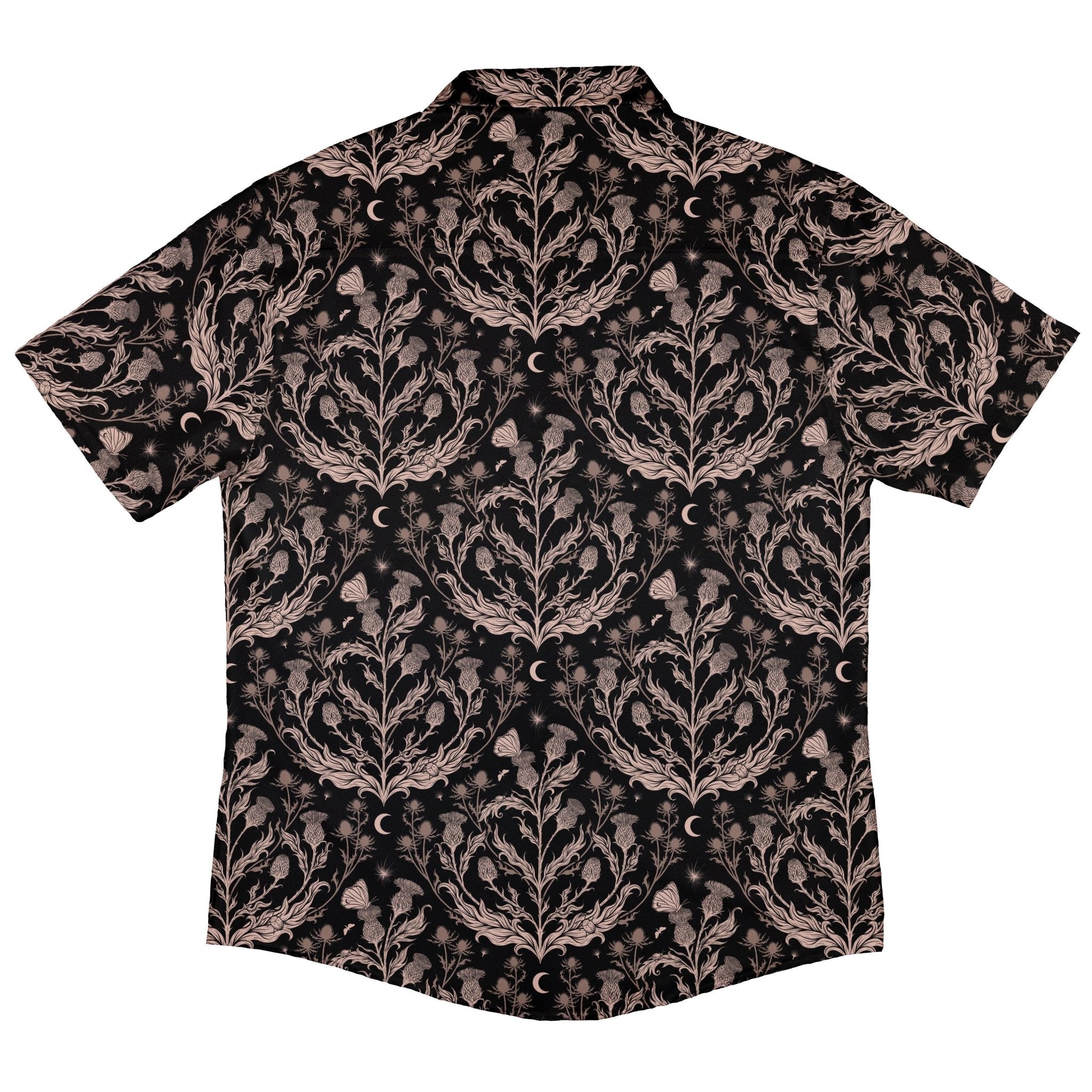 Episodic Thistle Home Black White Button Up Shirt - XS - Hawaiian Shirt - No Pocket -