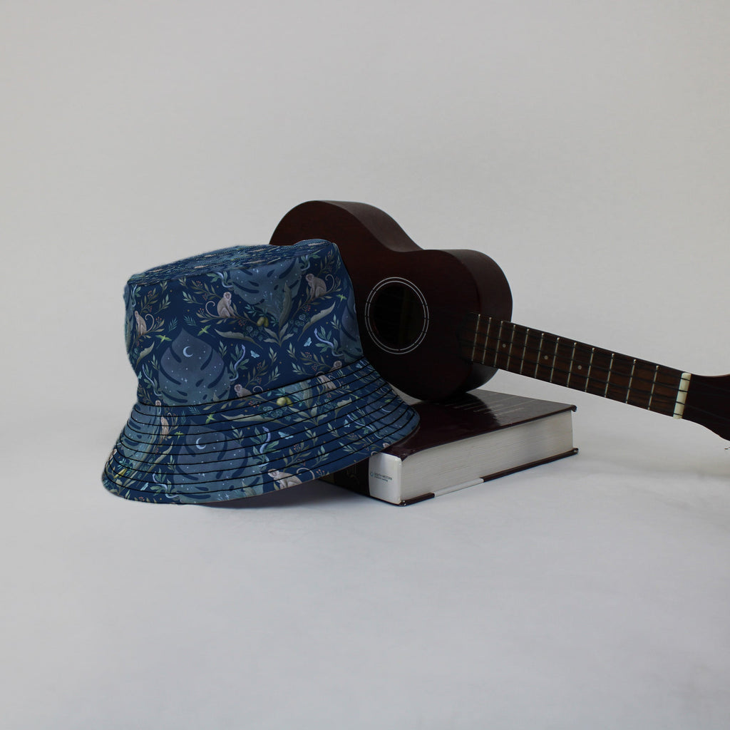 Episodic Tropical Monkey Bucket Hat - M - Grey Stitching - -