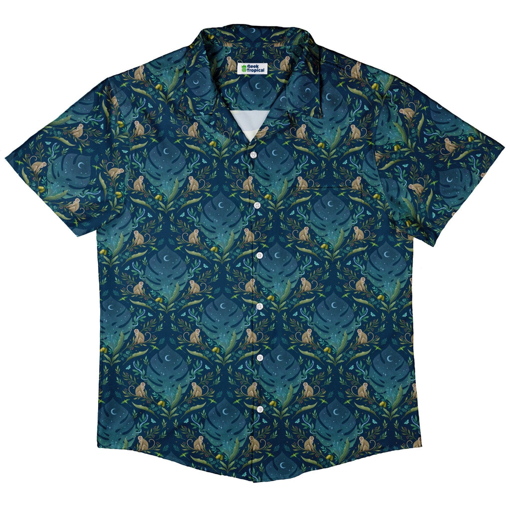 Episodic Tropical Monkey Button Up Shirt - XS - Hawaiian Shirt - No Pocket -