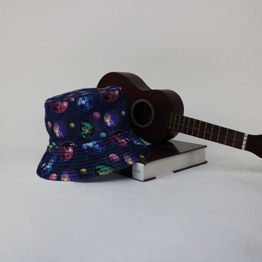 Glimpses in Dragon Time Bucket Hat - M - Black Stitching - -