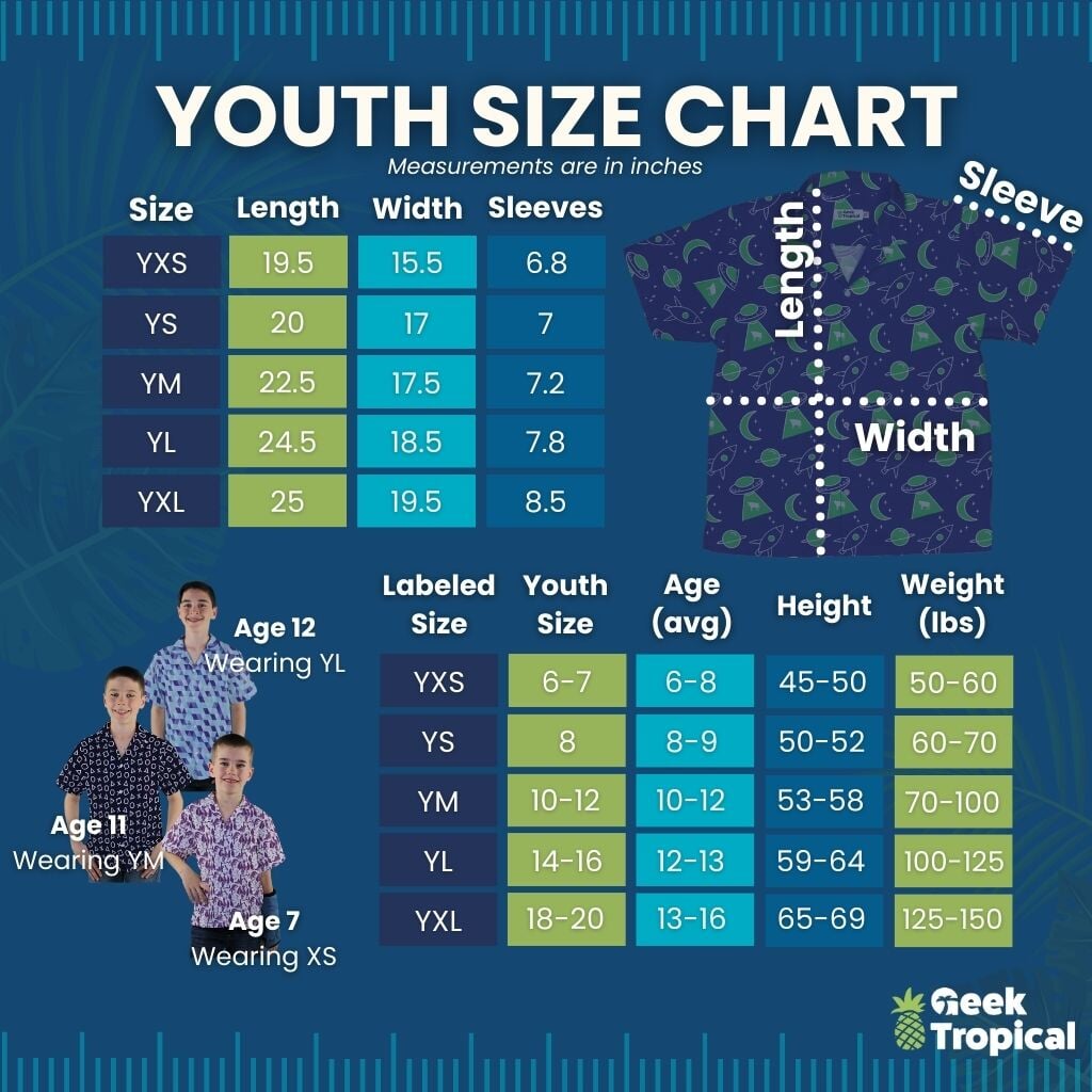 Grey Hawaiian Space Youth Hawaiian Shirt - YXS - -