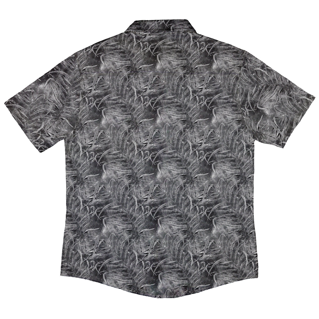 Grey Hawaiian Space Button Up Shirt - adult sizing - outer space & astronaut print - Tropical Hawaiian Patterns