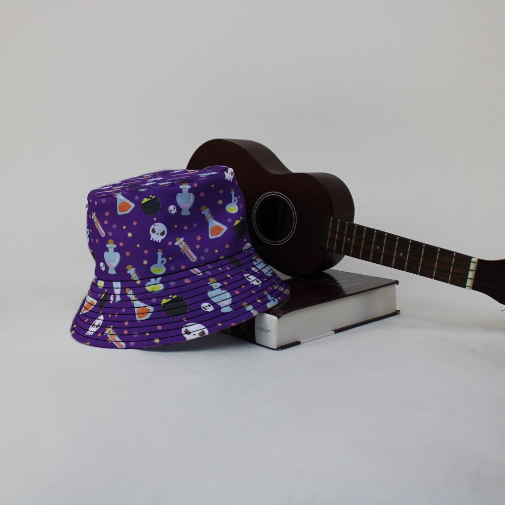 Halloween DND Potions Bucket Hat - M - Grey Stitching - -