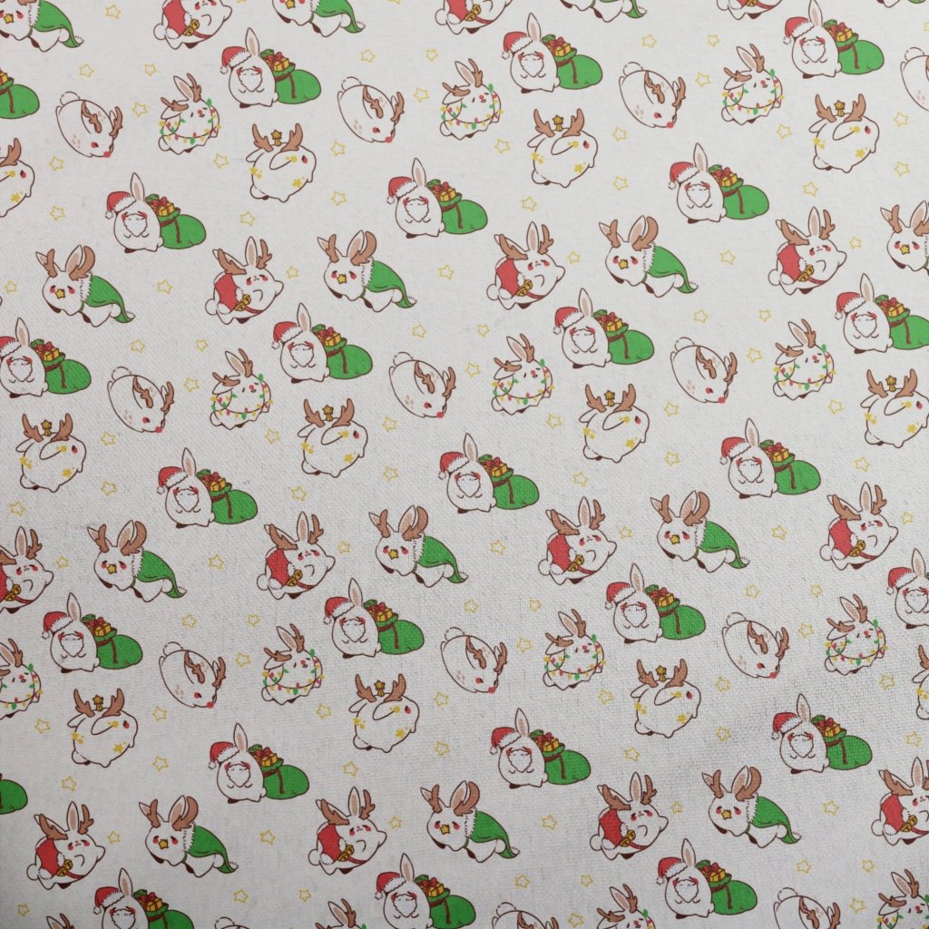 Holly Jolly Bunnies Bucket Hat - M - Grey Stitching - -