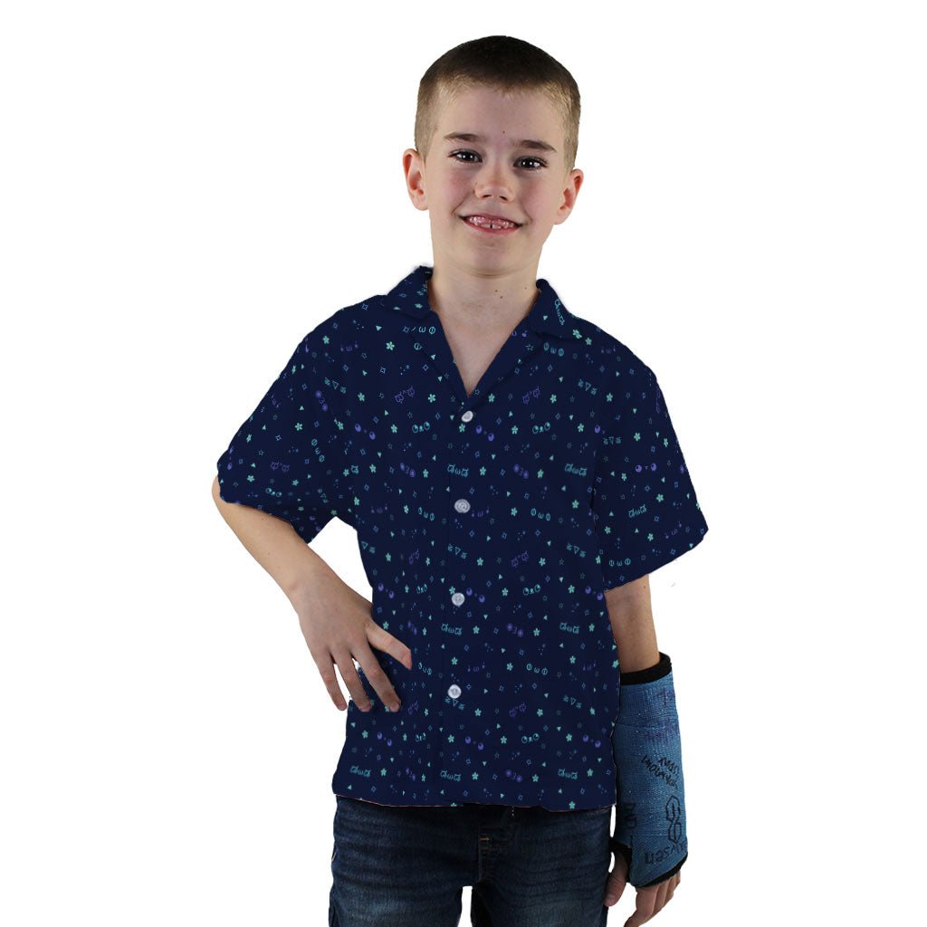 Kao Emojis Blue Youth Hawaiian Shirt - YXS - -