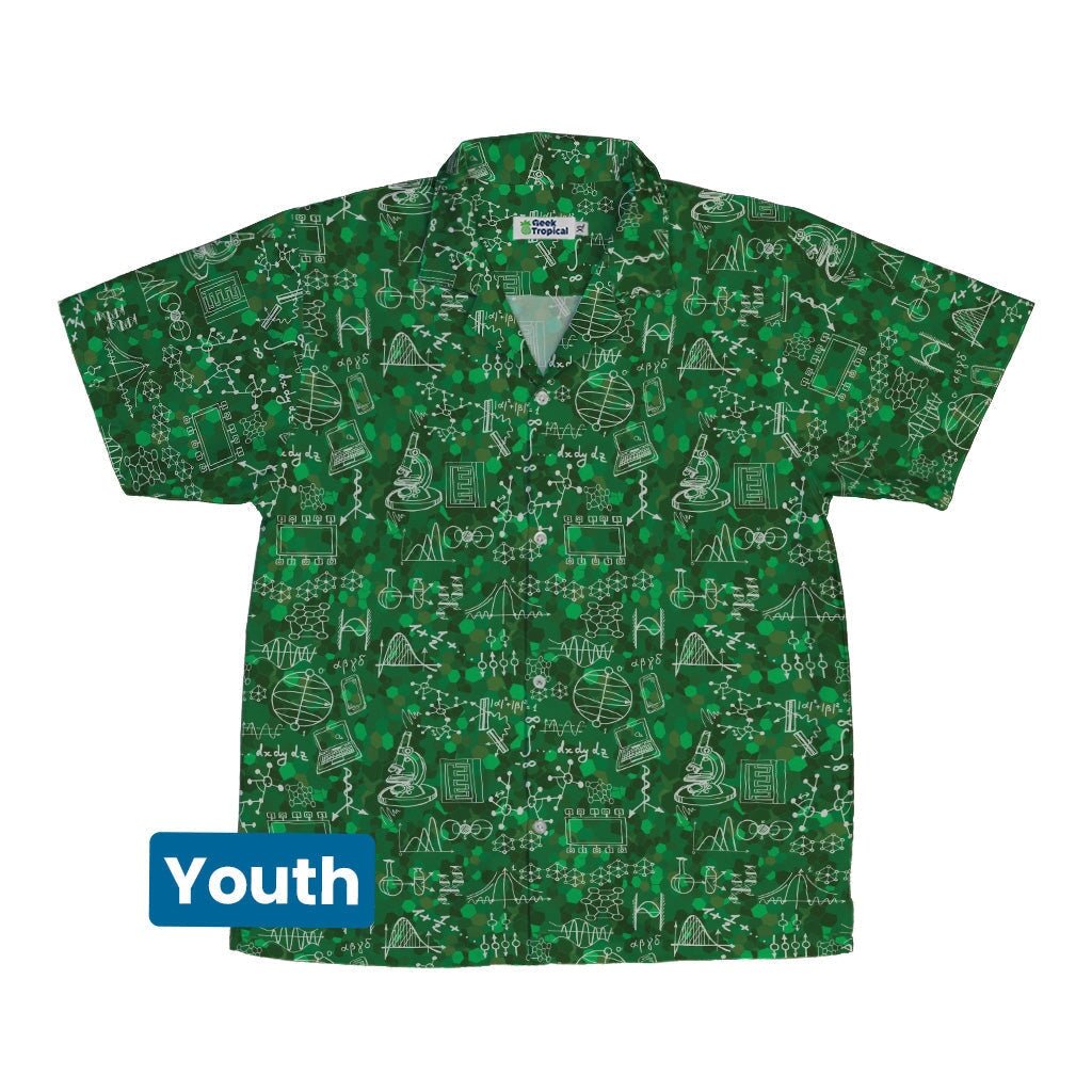 Mad Science Lab Green Youth Hawaiian Shirt - YXS - -