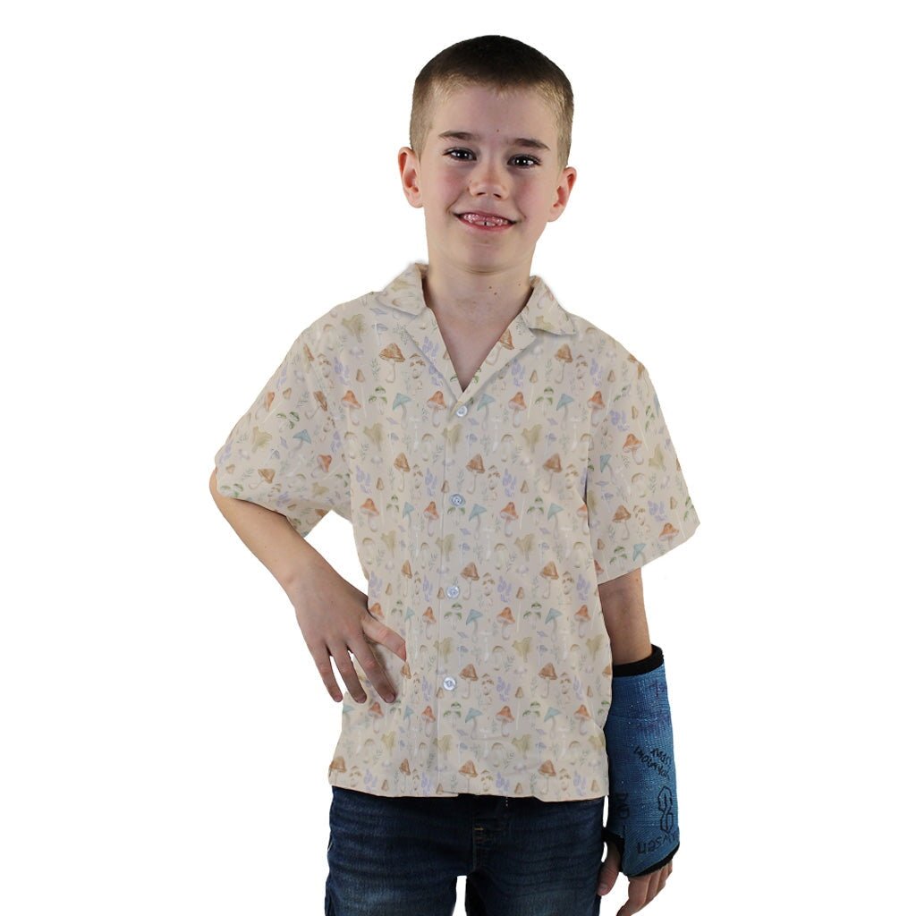 Mushroom Watercolor Youth Hawaiian Shirt - YXS - -