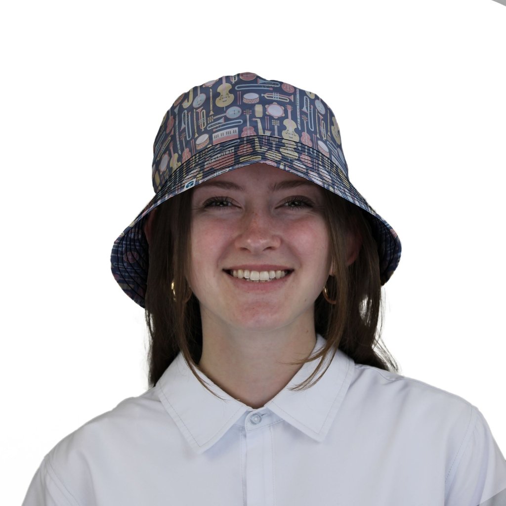 Musical Instruments Bucket Hat - M - Grey Stitching - -