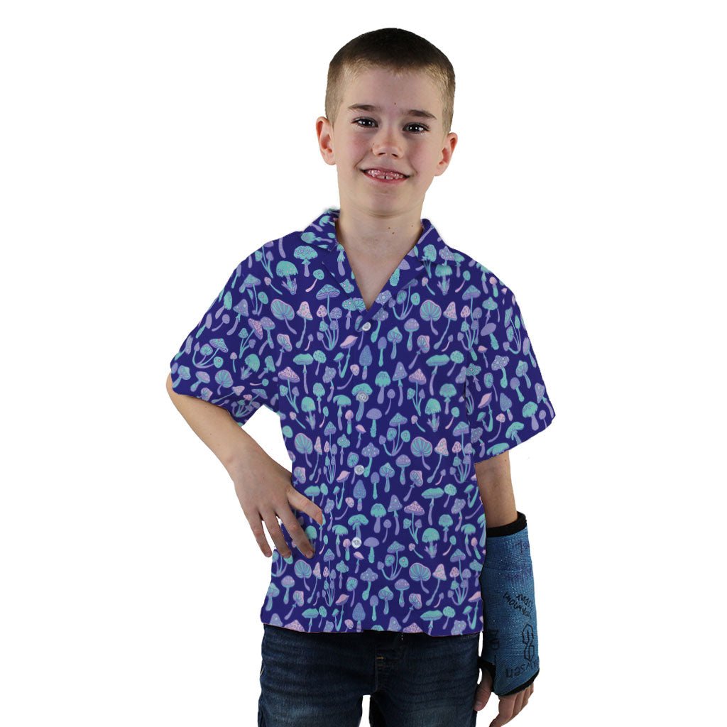 Psychedelic Mushrooms Youth Hawaiian Shirt - YXS - -