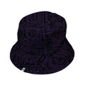 Purple Computer Circuit Board Bucket Hat - M - Grey Stitching - -