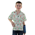 Santa Boots and Dinosaur Footprint Tracks Youth Hawaiian Shirt - YXS - -