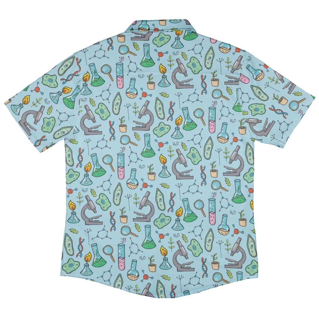 Science Bioengineer Germanation Sky Blue Button Up Shirt - adult sizing - science print -