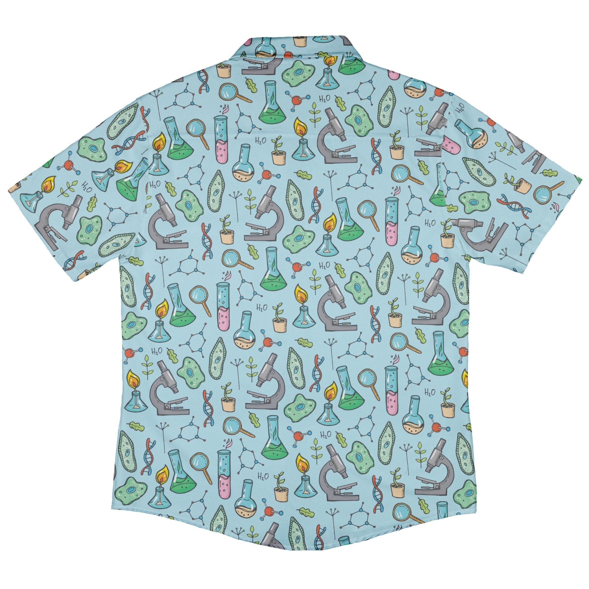 Science Bioengineer Germanation Sky Blue Button Up Shirt - adult sizing - science print -