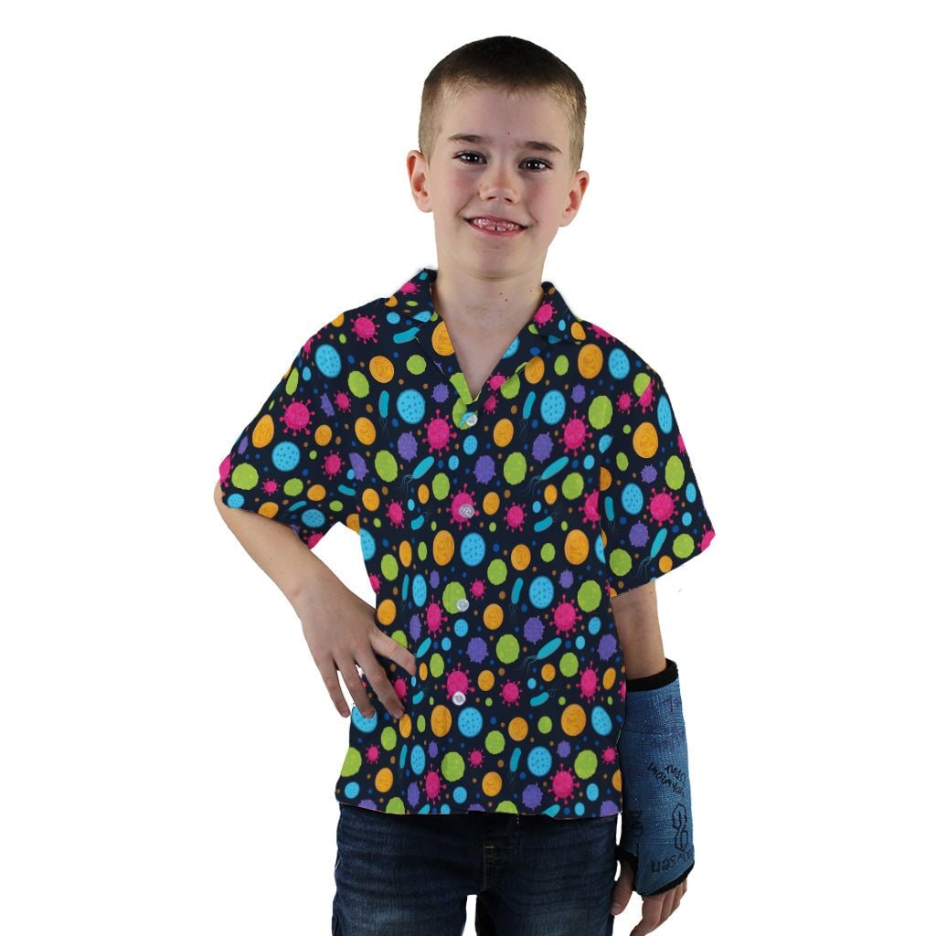 Science Microbiology Rainbow Navy Youth Hawaiian Shirt - YXS - -