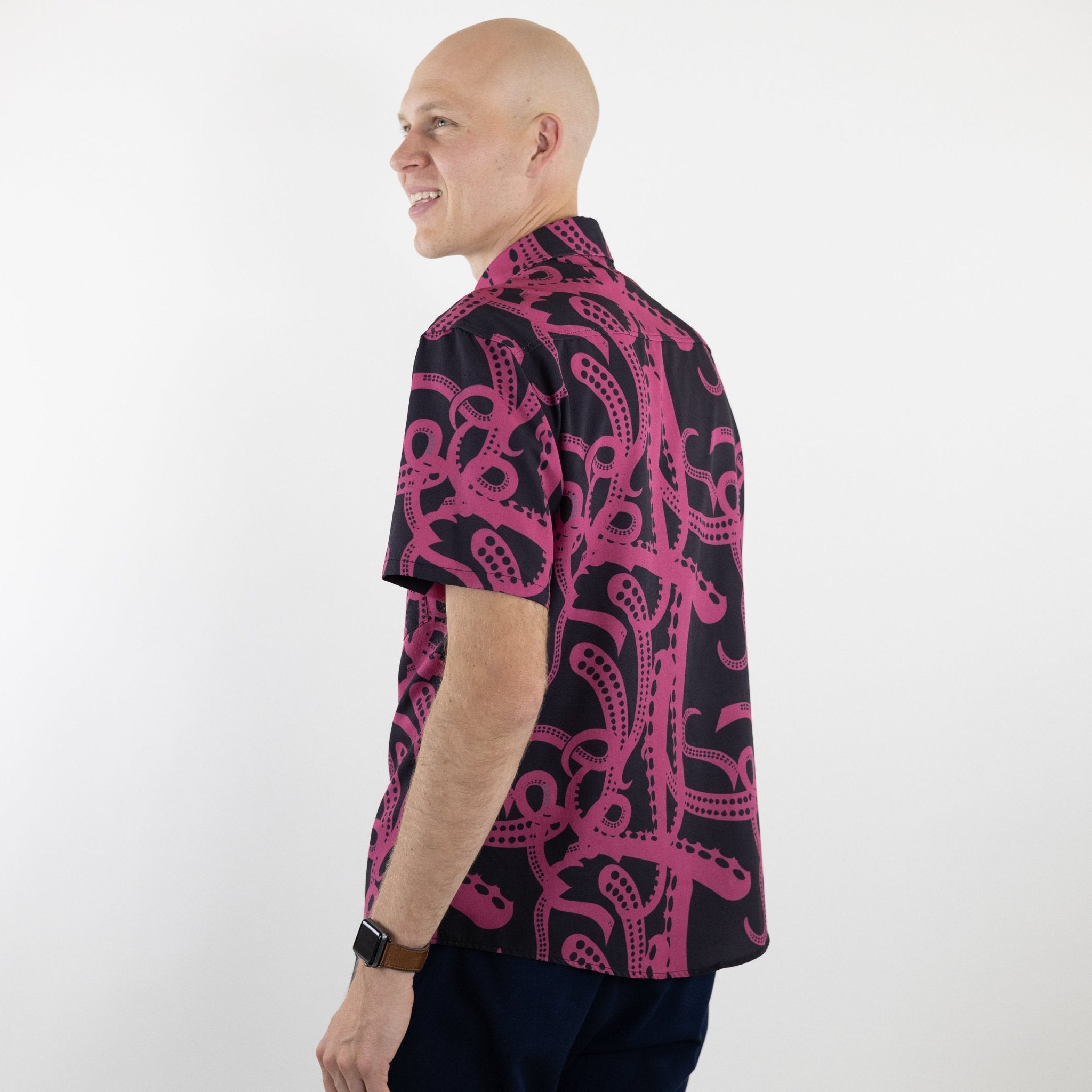 Ready - to - Ship Tentacles of Cthulhu Button Up Shirt Geek Nerd adult sizing Design by Heather Davenport Fantasy Prints