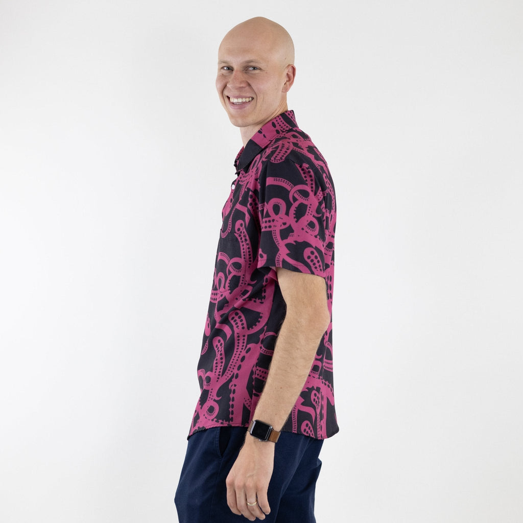 Ready - to - Ship Tentacles of Cthulhu Button Up Shirt Geek Nerd adult sizing Design by Heather Davenport Fantasy Prints