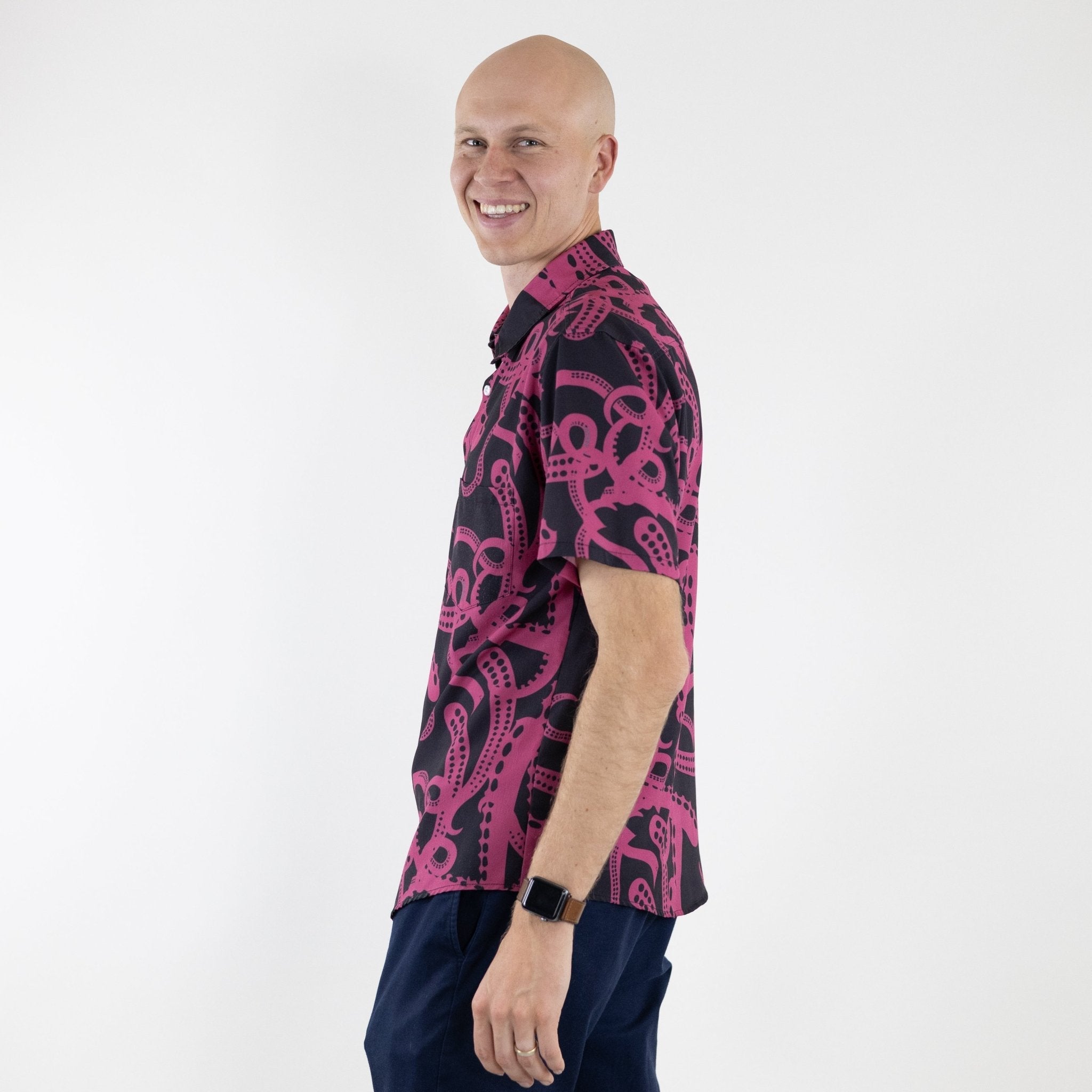 Ready - to - Ship Tentacles of Cthulhu Button Up Shirt Geek Nerd adult sizing Design by Heather Davenport Fantasy Prints