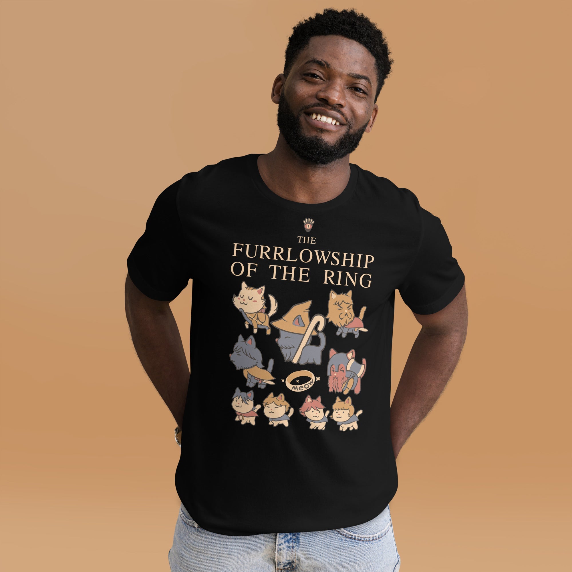 The Furrlowship of the Ring T-Shirt Geek Nerd Advertise to Meta Animal Patterns Book Prints