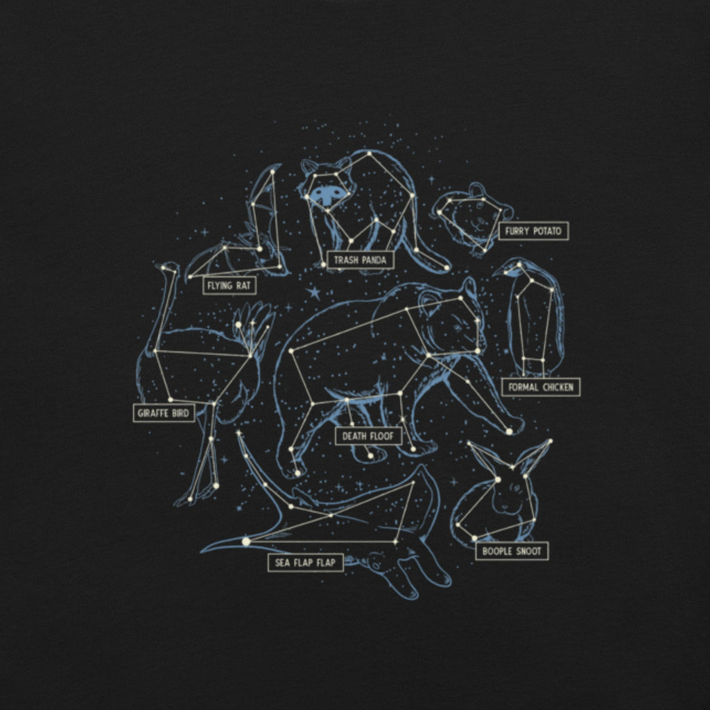 Silly Animals Constellations T-Shirt Geek Nerd Animal Patterns Design by Tobe Fonseca FLOW DESC WRITING