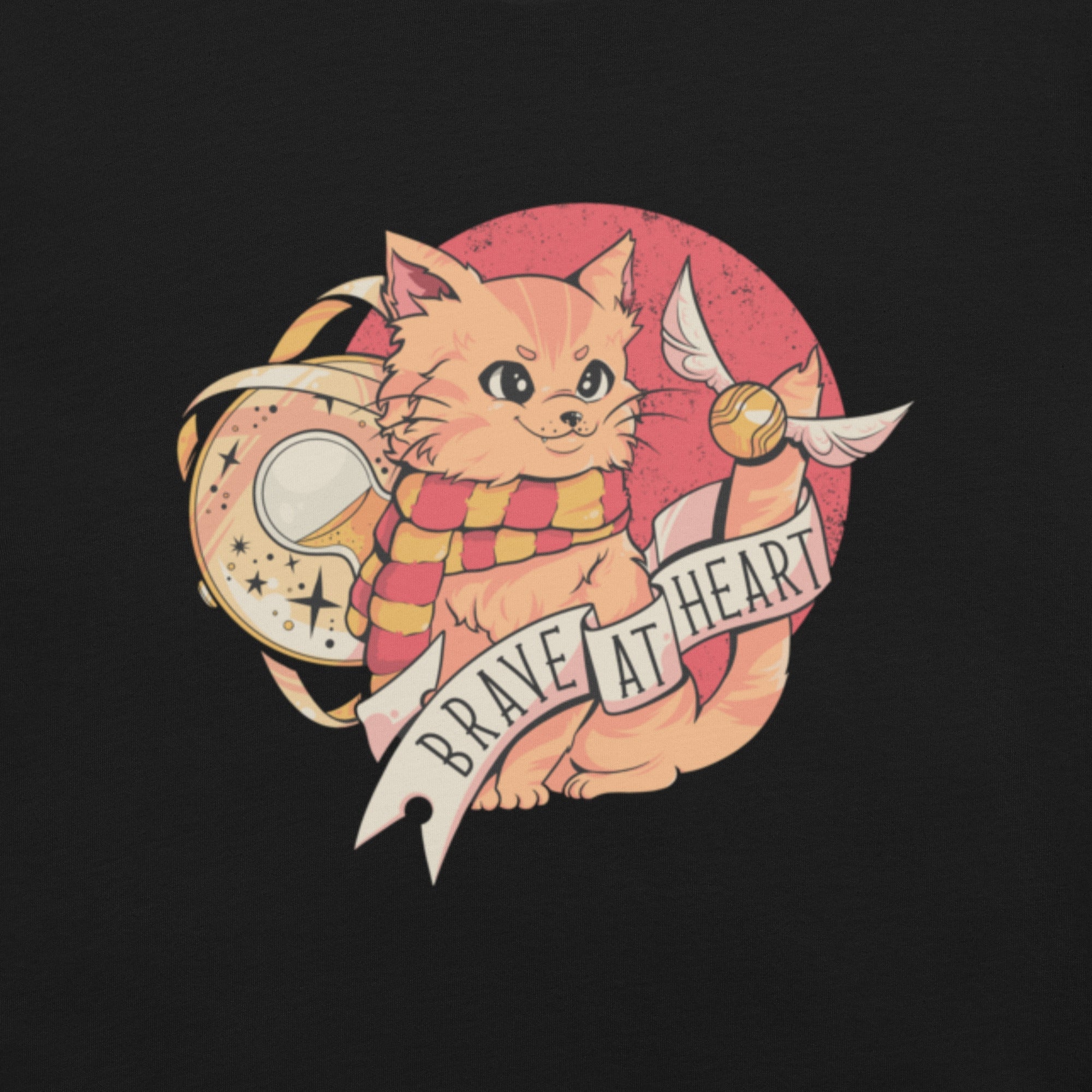 Brave at Heart Cat T-Shirt Geek Nerd Animal Patterns Design by Tobe Fonseca FLOW DESC WRITING