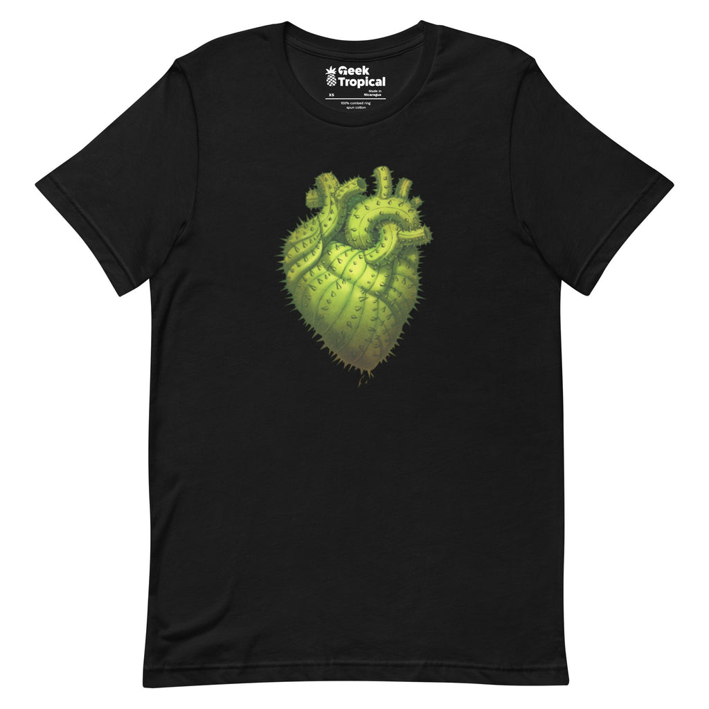Cactus Heart T-Shirt Geek Nerd Botany Print Design by Tobe Fonseca FLOW DESC WRITING