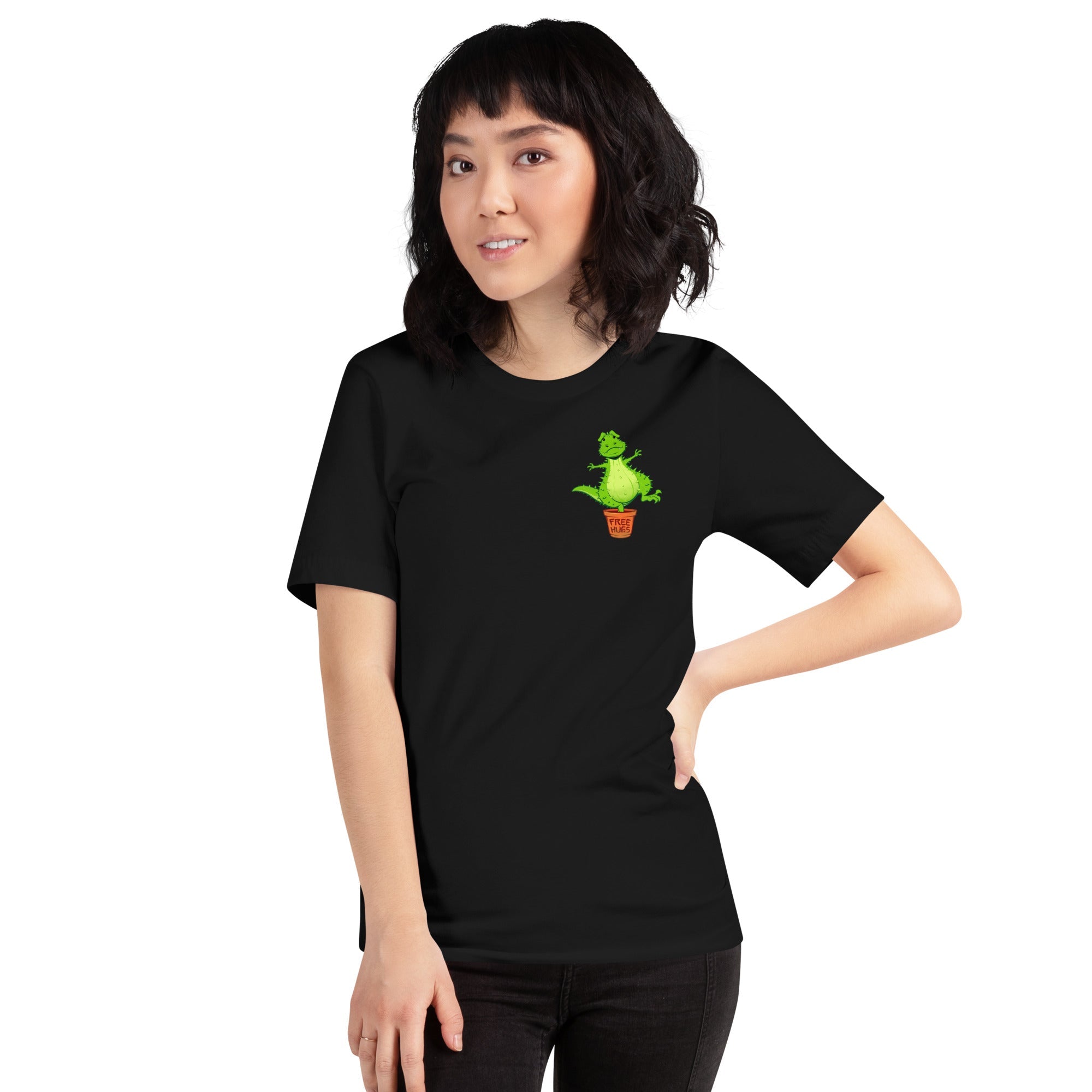 Cactus T - Rex Free Hugs T-Shirt Geek Nerd Botany Print Design by Tobe Fonseca dinosaur print