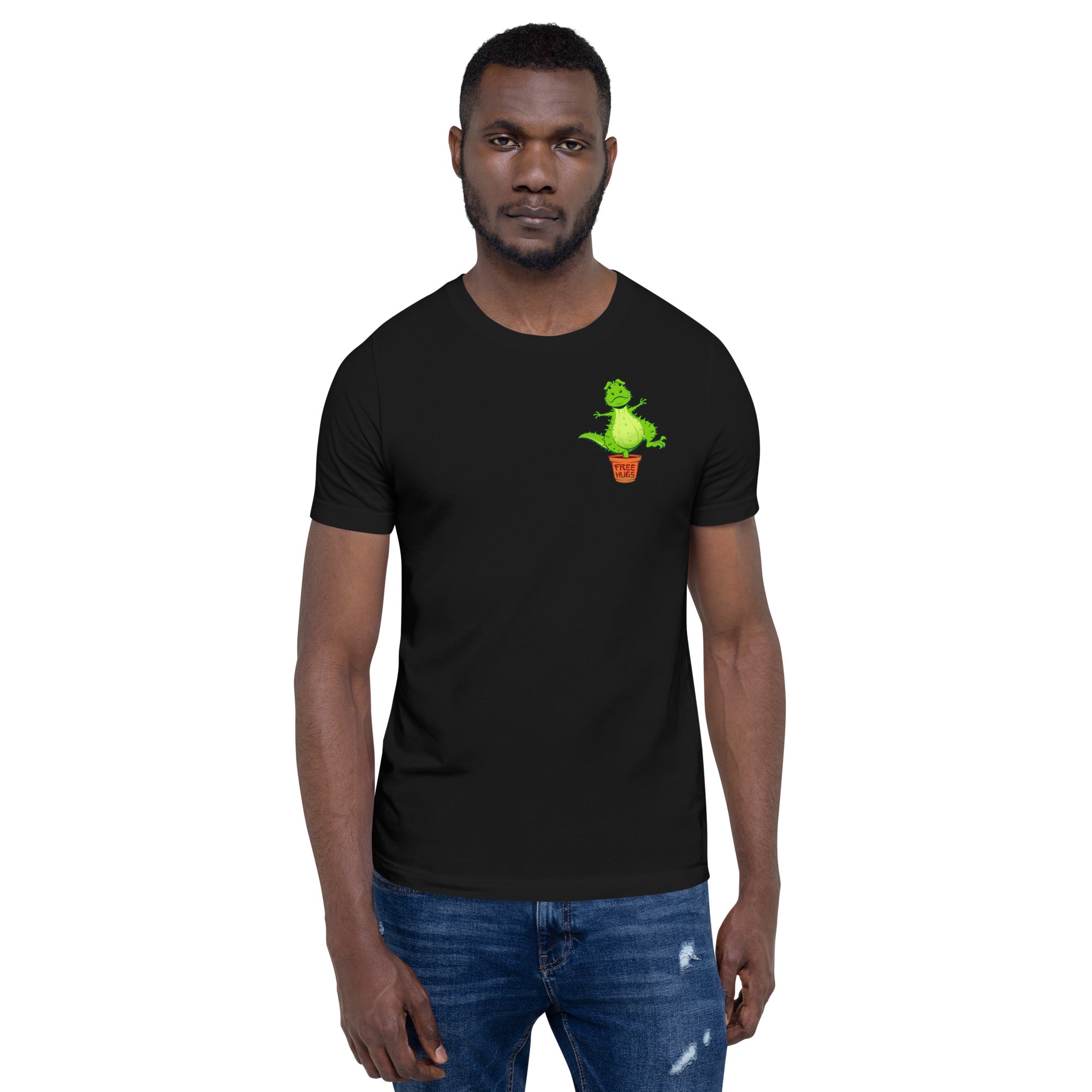 Cactus T - Rex Free Hugs T-Shirt Geek Nerd Botany Print Design by Tobe Fonseca dinosaur print