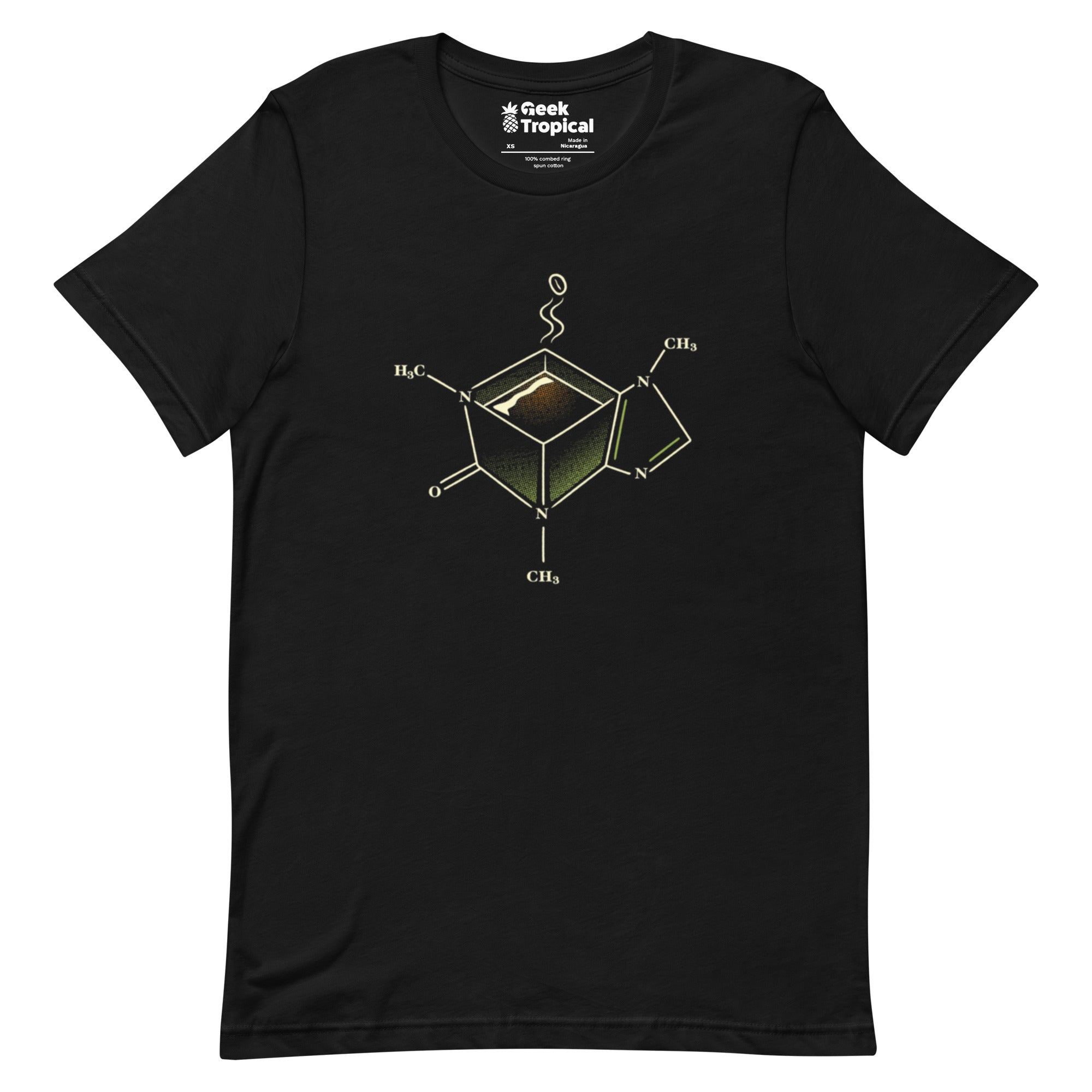 Caffeine Molecule Coffe Mug T-Shirt Geek Nerd Design by Tobe Fonseca FLOW DESC WRITING science print
