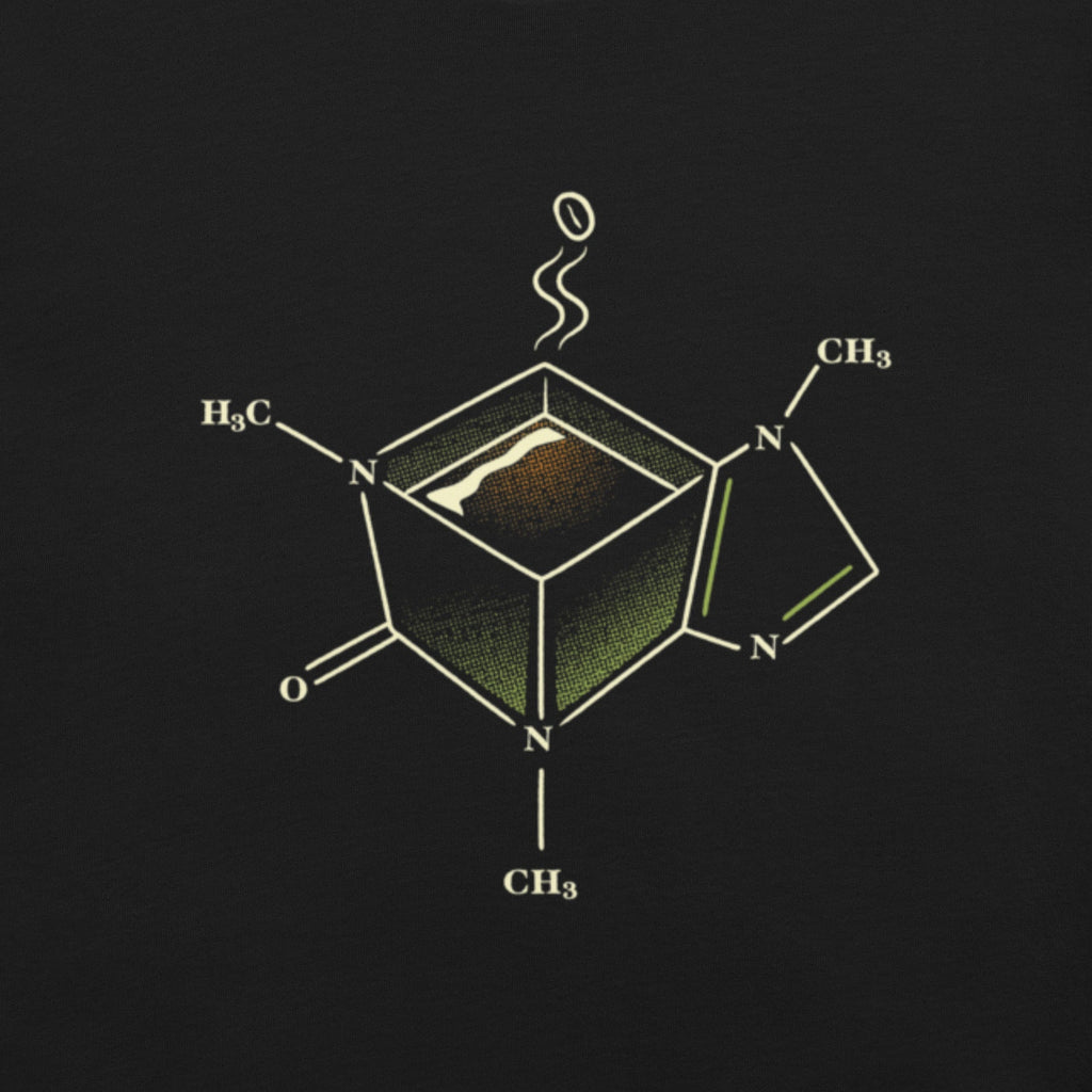 Caffeine Molecule Coffe Mug T-Shirt Geek Nerd Design by Tobe Fonseca FLOW DESC WRITING science print