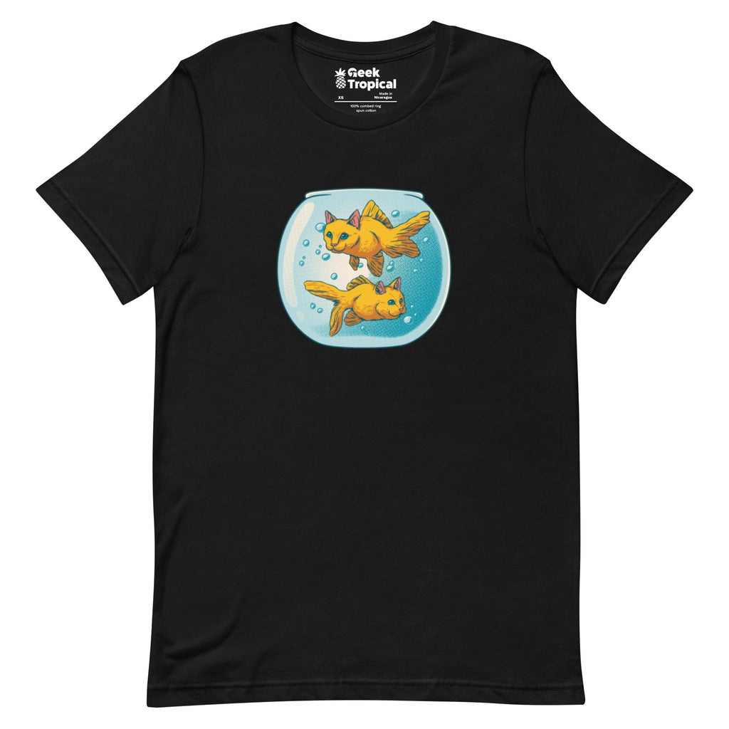 Cat Fish Bowl Funny T-Shirt Geek Nerd Animal Patterns Design by Tobe Fonseca FLOW DESC WRITING