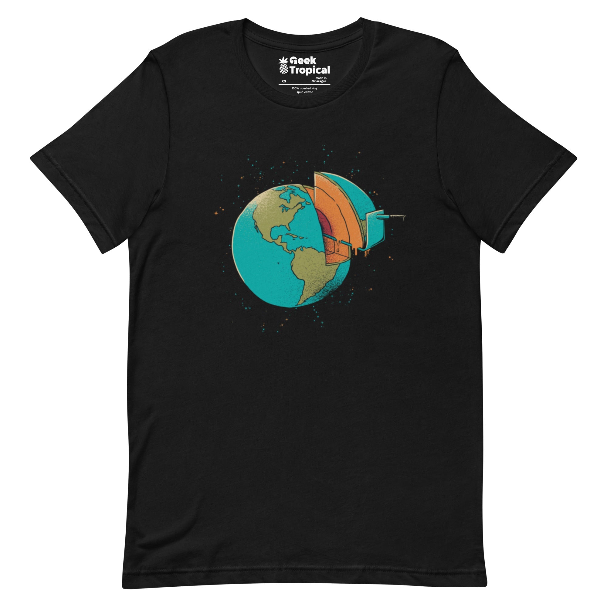Earth Crust Cake T-Shirt Geek Nerd Design by Tobe Fonseca FLOW DESC WRITING Funny Prints