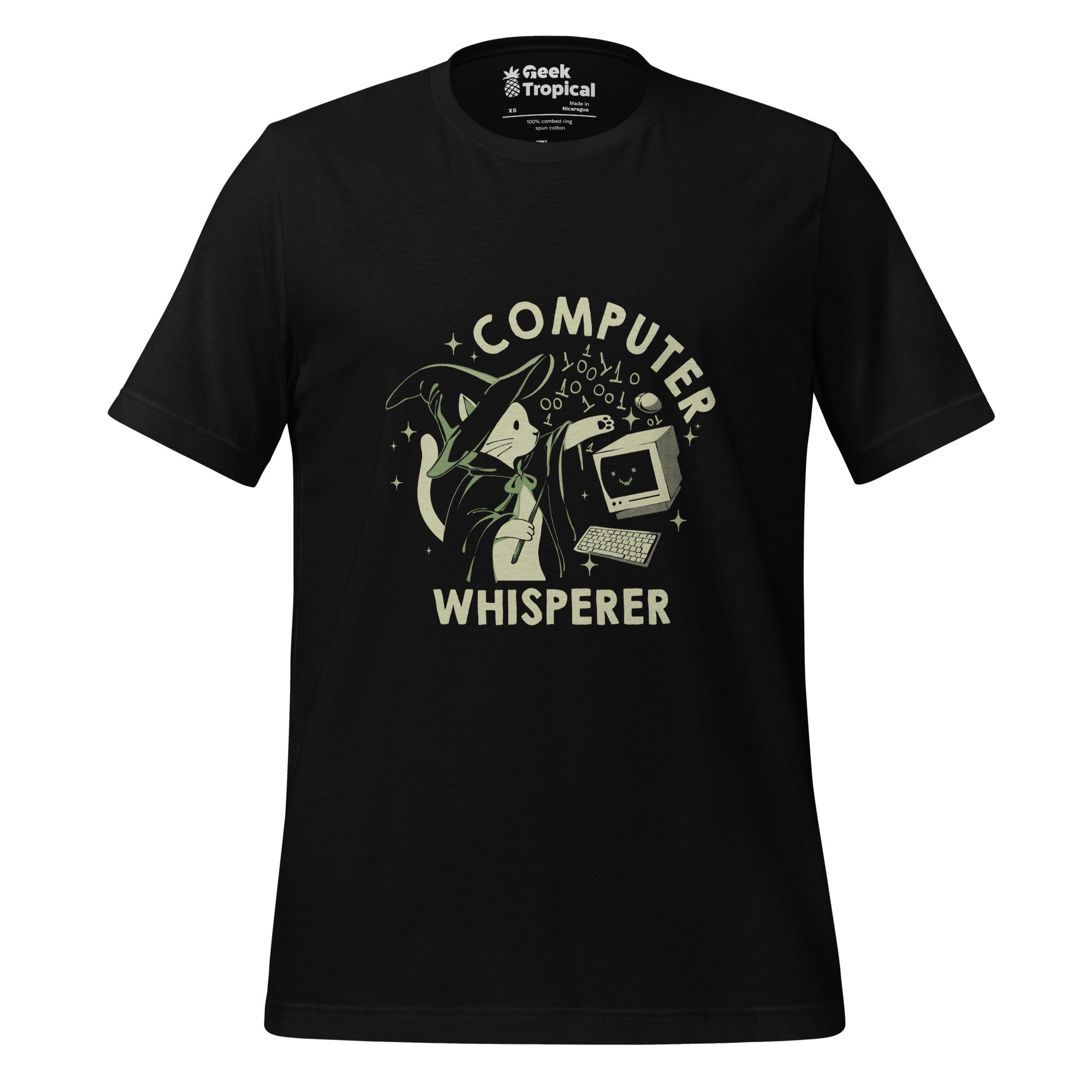 Computer Cat Whisperer T-Shirt Geek Nerd