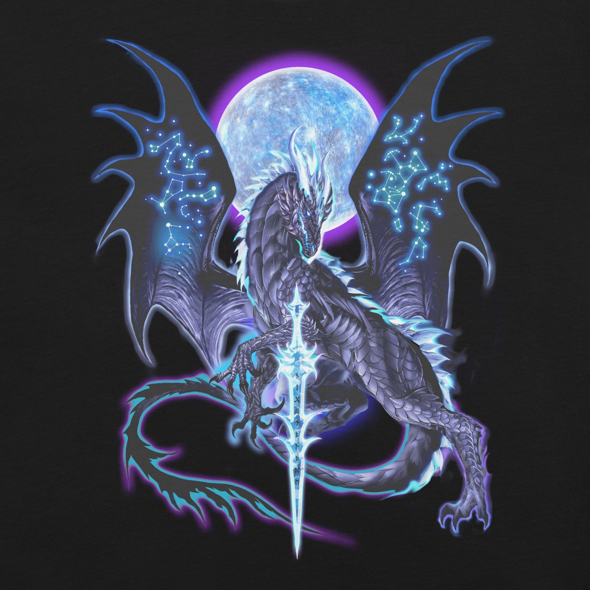 Dragonblade NIGHTBLADE T-Shirt Geek Nerd Advertise to Meta Design by Ruth Thompson dnd & rpg print