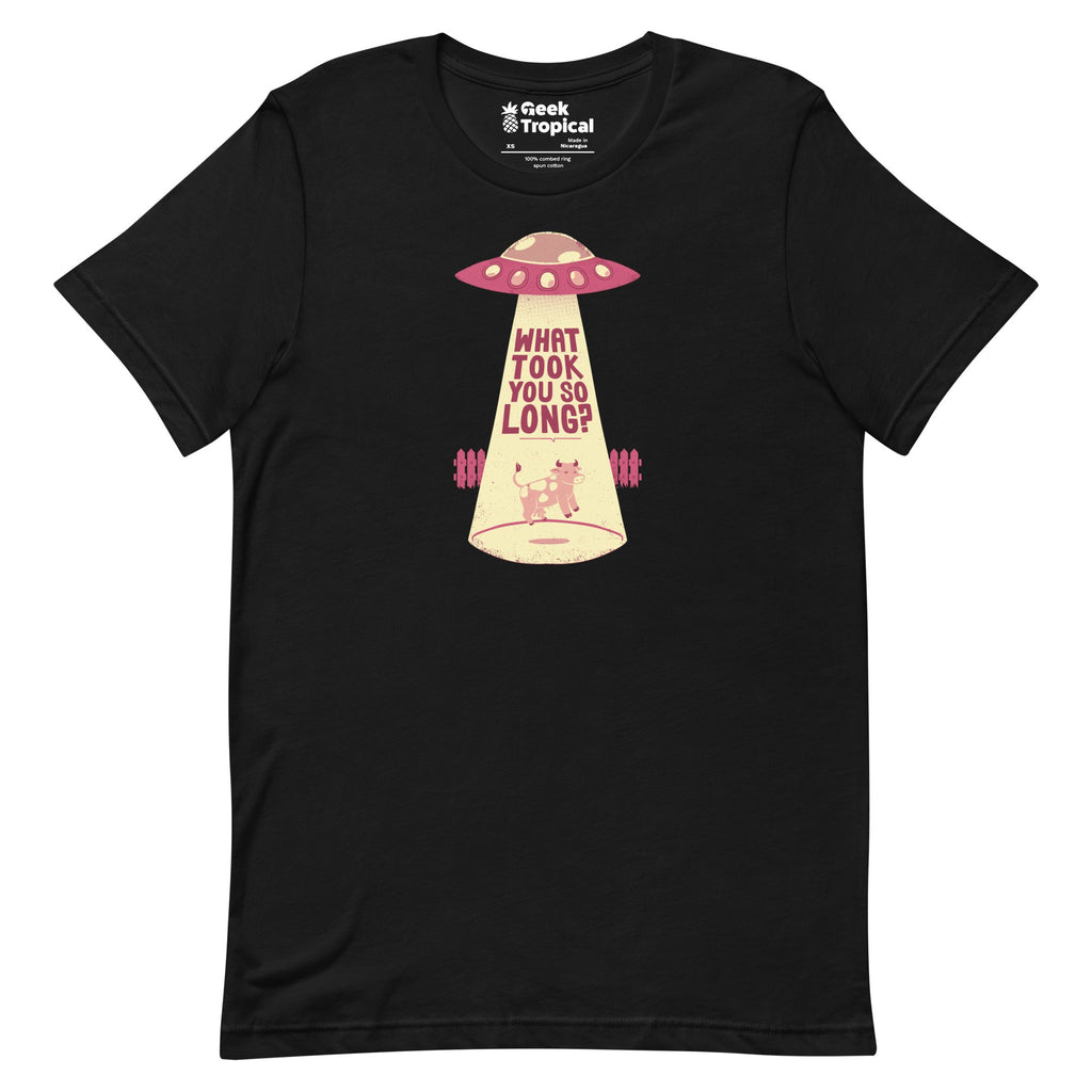 Why Did You Took So Long Alien Funny Viva Magenta T-Shirt Geek Nerd Advertise to Meta Design by Tobe Fonseca FLOW DESC WRITING