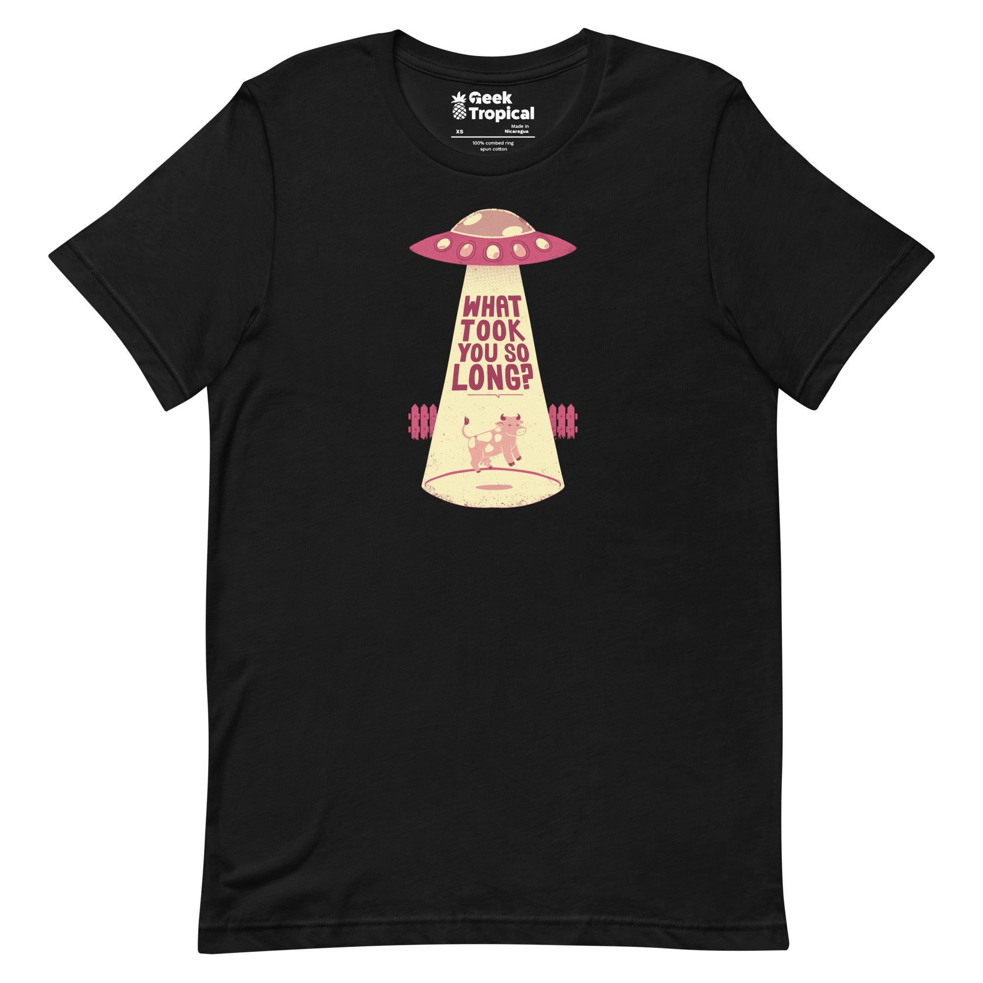 Why Did You Took So Long Alien Funny Viva Magenta T-Shirt Geek Nerd Advertise to Meta Design by Tobe Fonseca FLOW DESC WRITING