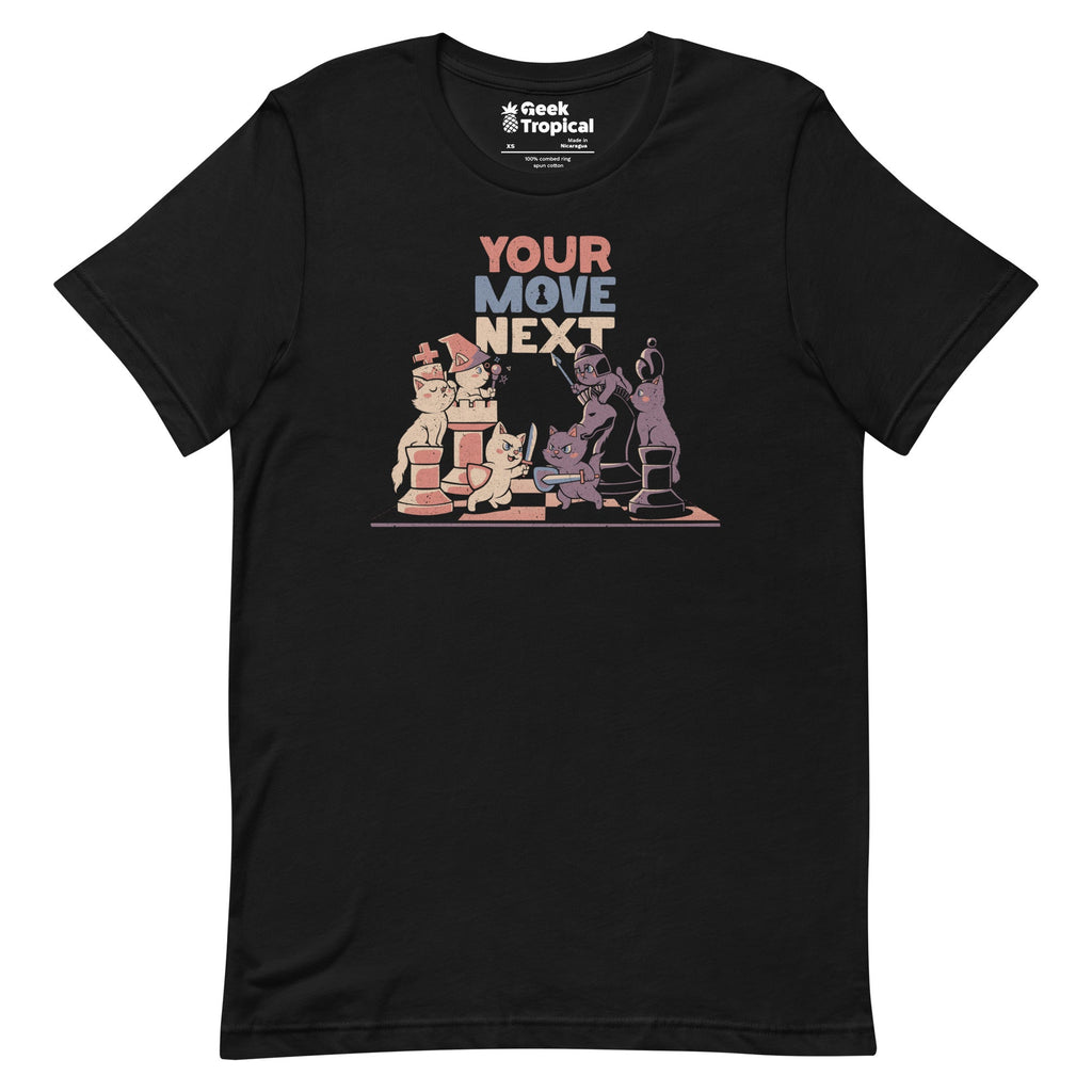 The Chess Cat King T-Shirt Geek Nerd Advertise to Meta Animal Patterns board game print