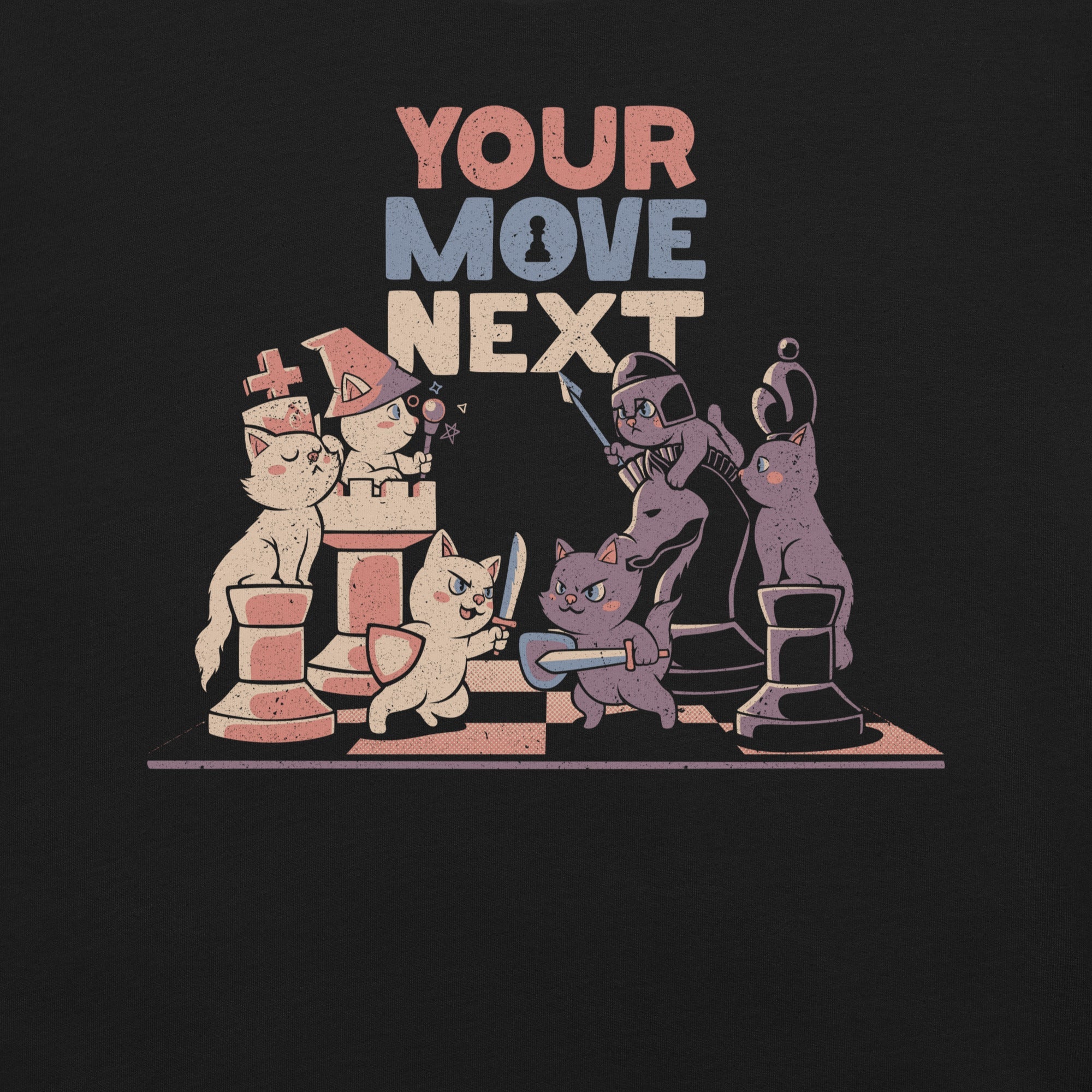 The Chess Cat King T-Shirt Geek Nerd Advertise to Meta Animal Patterns board game print