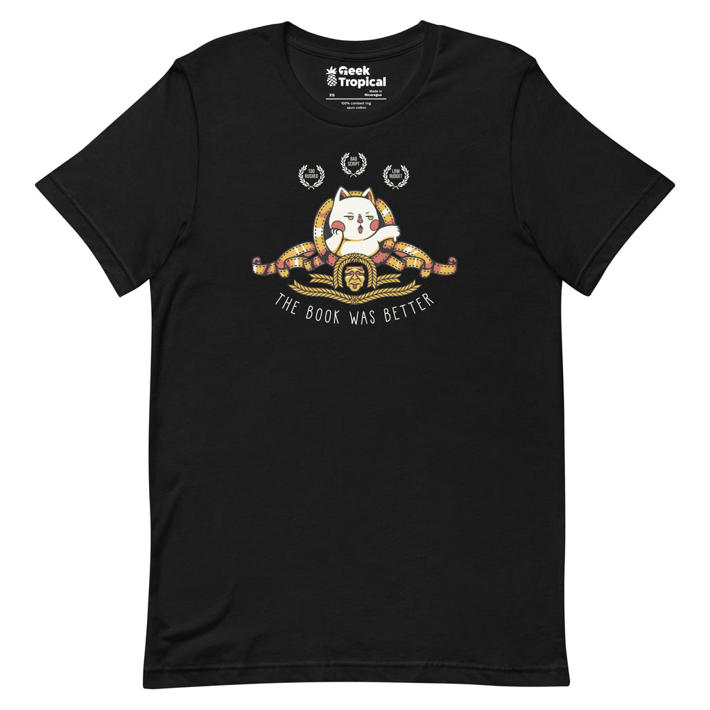 The Book Was Better Cat T-Shirt Geek Nerd Advertise to Meta Animal Patterns Book Prints