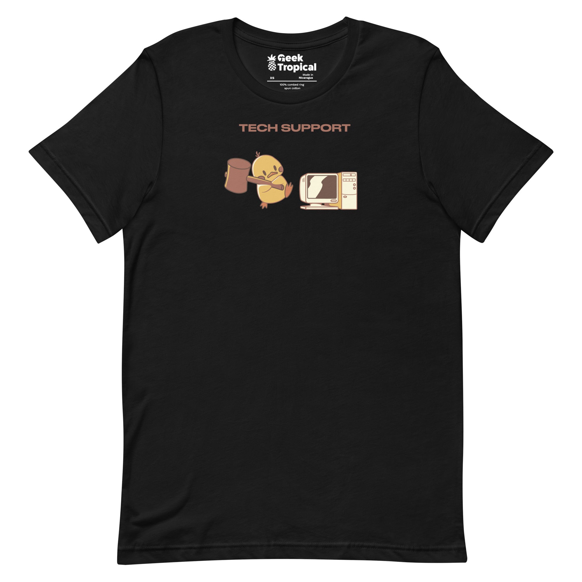 Tech Support Funny Duck Light T-Shirt Geek Nerd Advertise to Meta Animal Patterns computer print