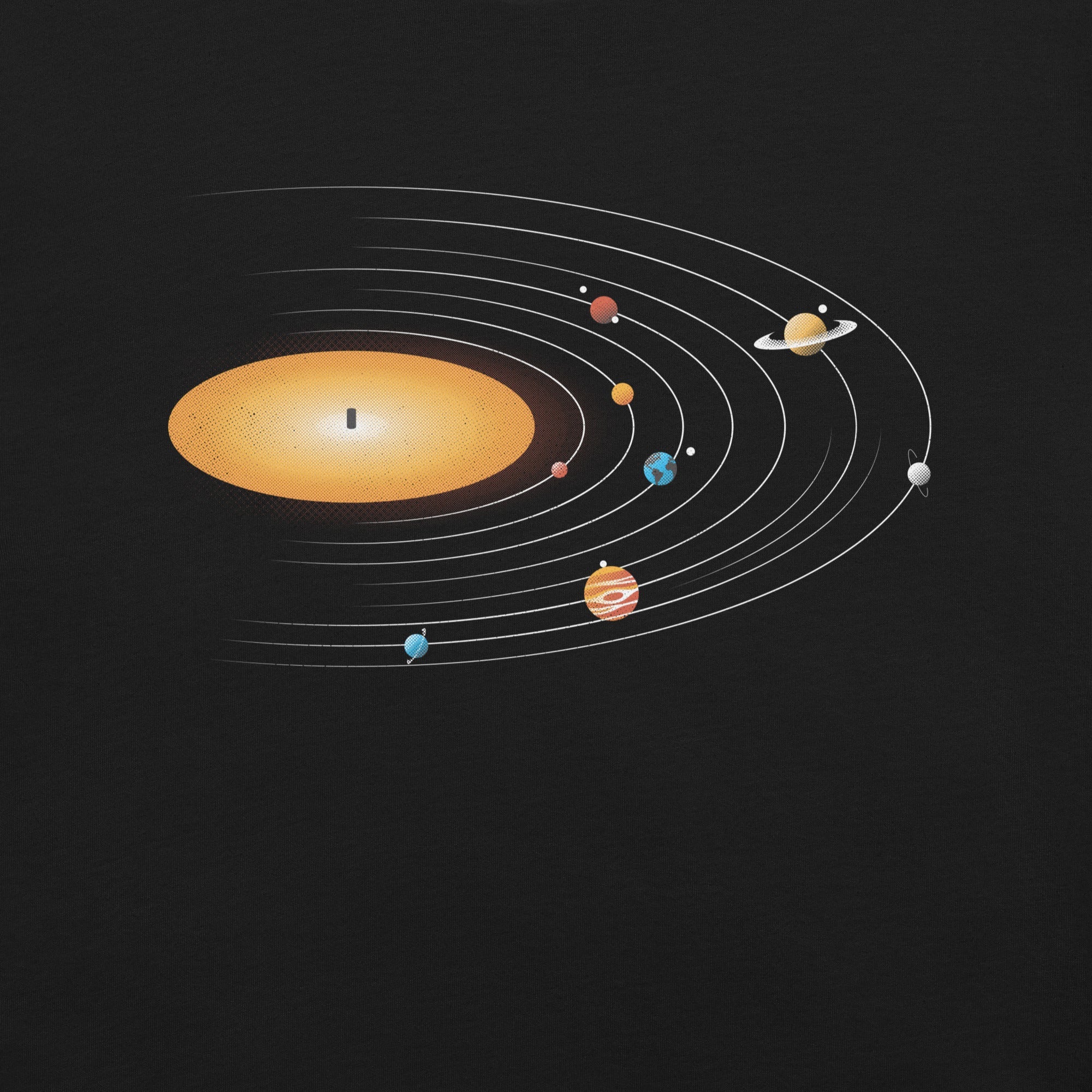 Solar System Vinyl Music T-Shirt Geek Nerd Advertise to Meta Design by Tobe Fonseca FLOW DESC WRITING