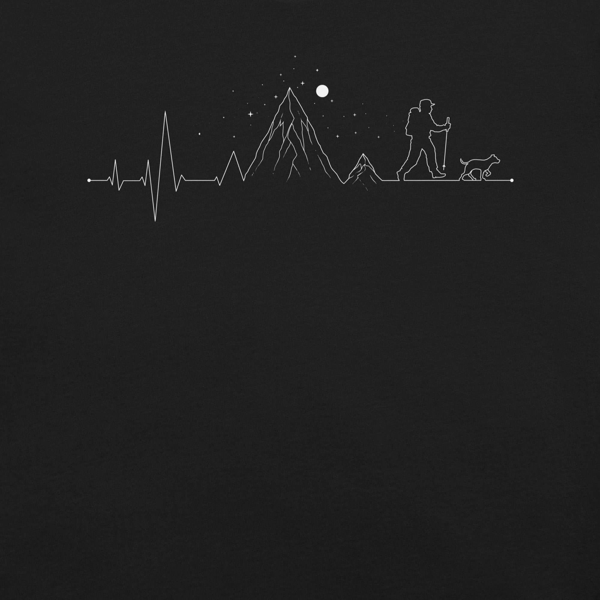 Hiking Heartbeat Mountain Lifestyle T-Shirt Geek Nerd Advertise to Meta Design by Tobe Fonseca FLOW DESC WRITING